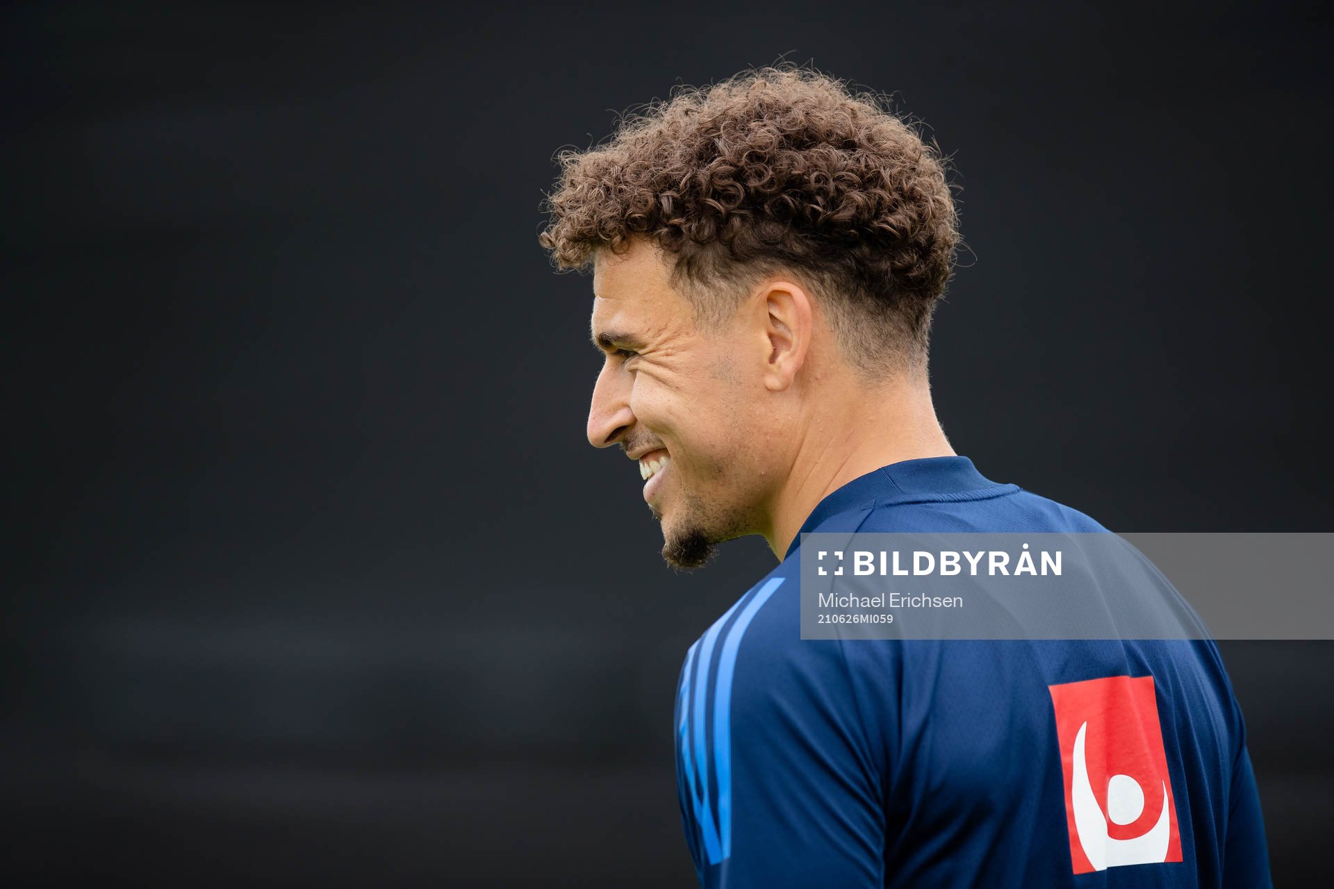 Jordan Larsson of the Swedish national football team at a
