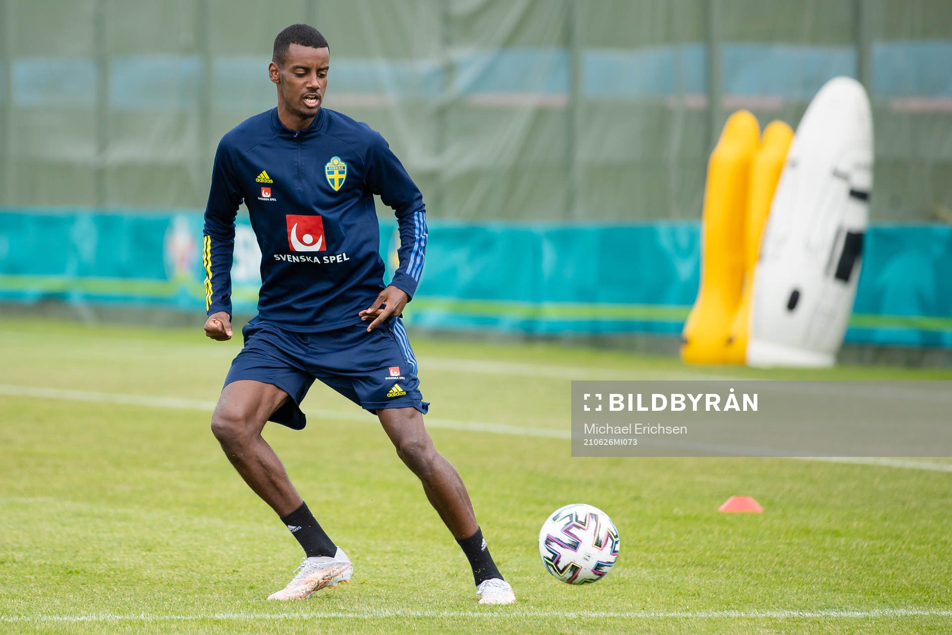 Alexander Isak of the Swedish national football team at a