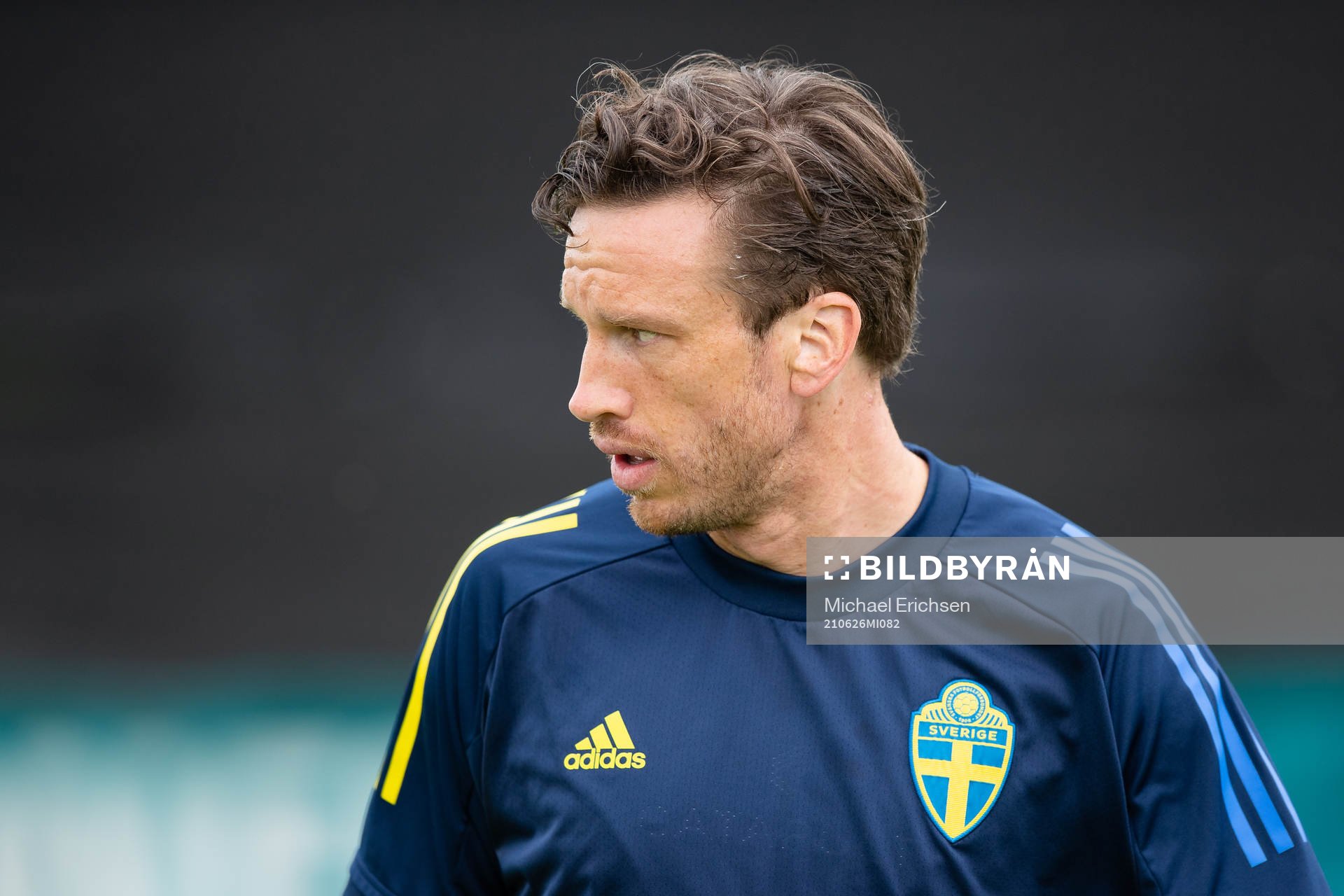 Gustav Svensson of the Swedish national football team at a