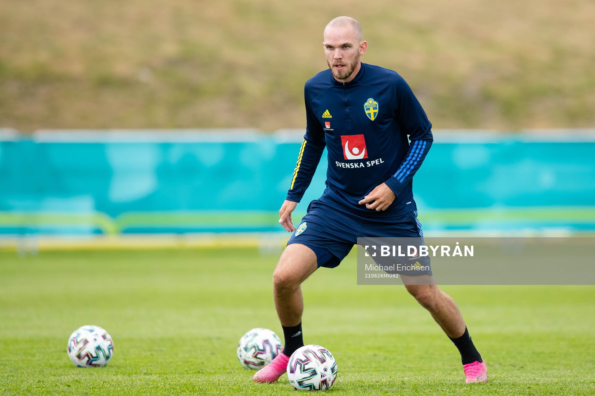 Marcus Danielson of the Swedish national football team at a
