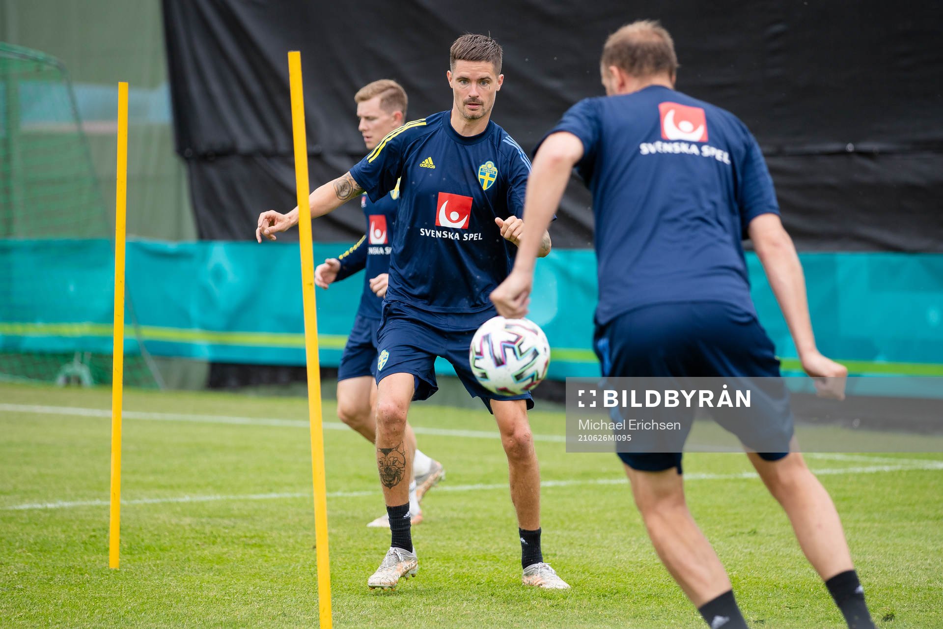 Mikael Lustig of the Swedish national football team at a