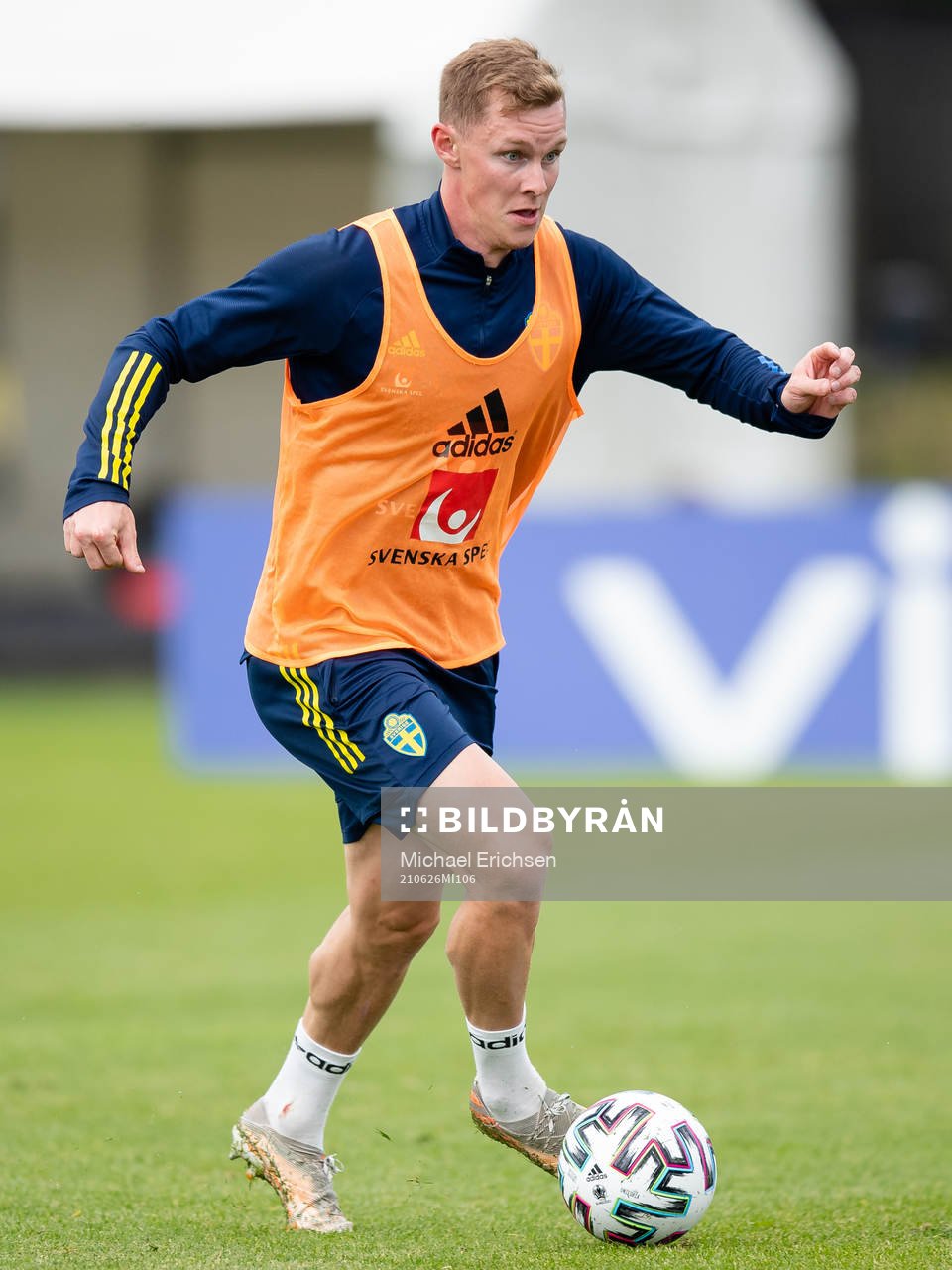Emil Krafth of the Swedish national football team at a