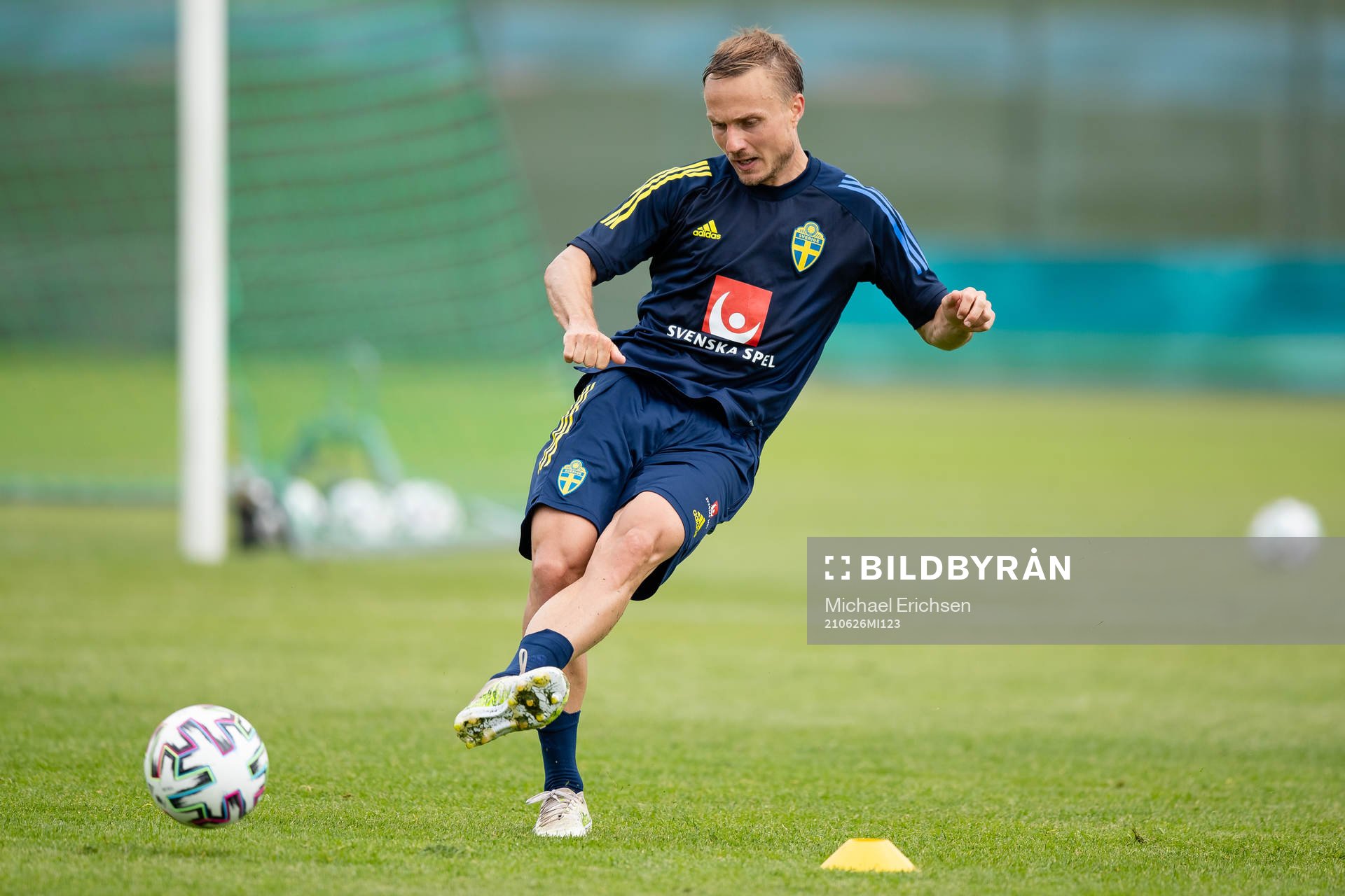 Pierre Bengtsson of the Swedish national football team at a