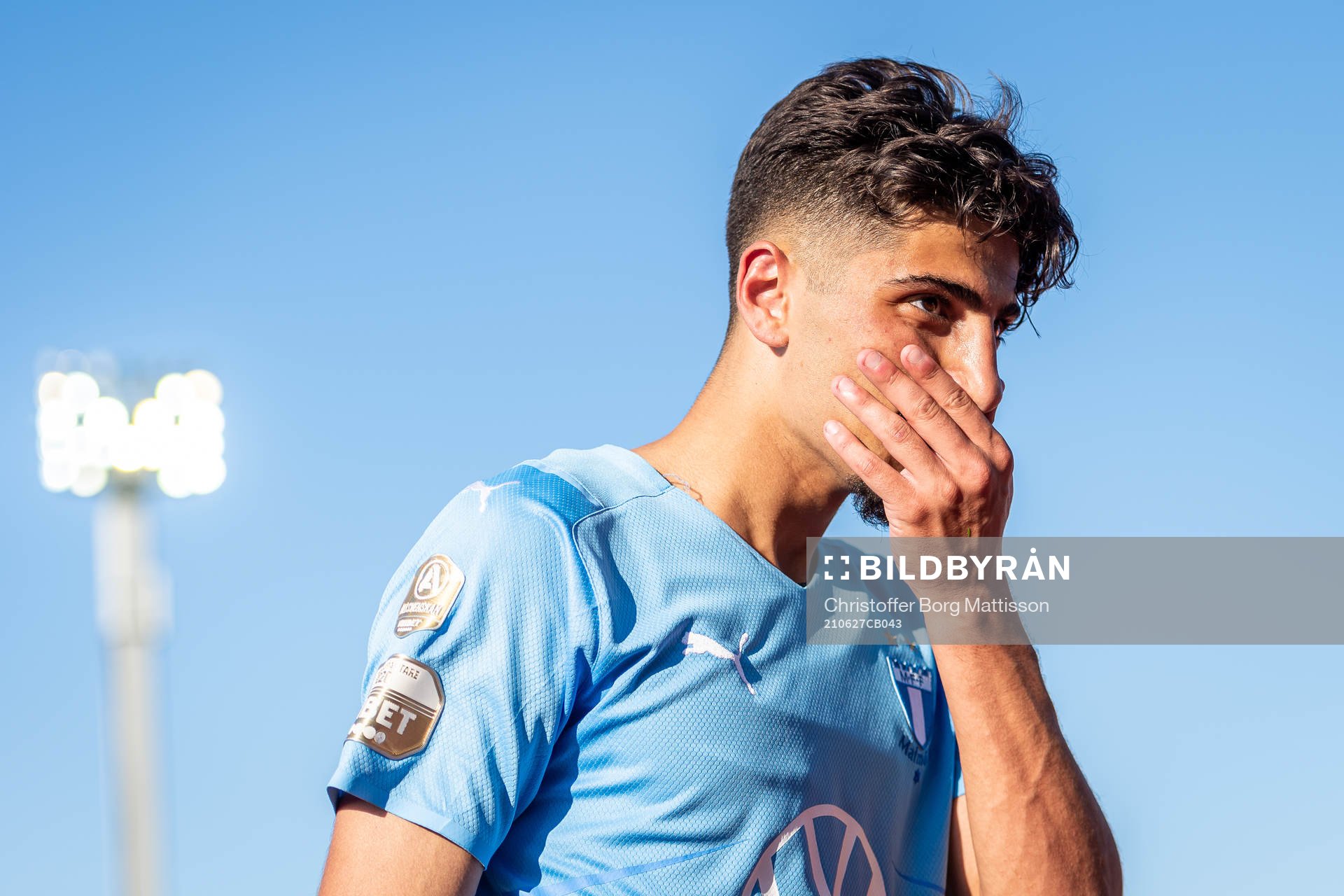 Malmö FFs Peter Gwargis efter träningsmatchen i fotboll mellan Malmö FF och Köge den 27 juni 2021 i Malmö. 