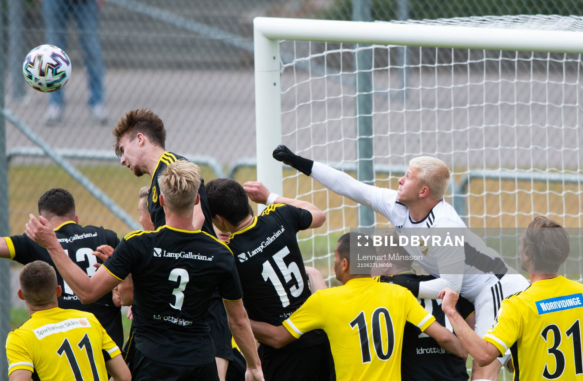 IFK Hässleholms målvakt Jacob Holmberg i matchen i