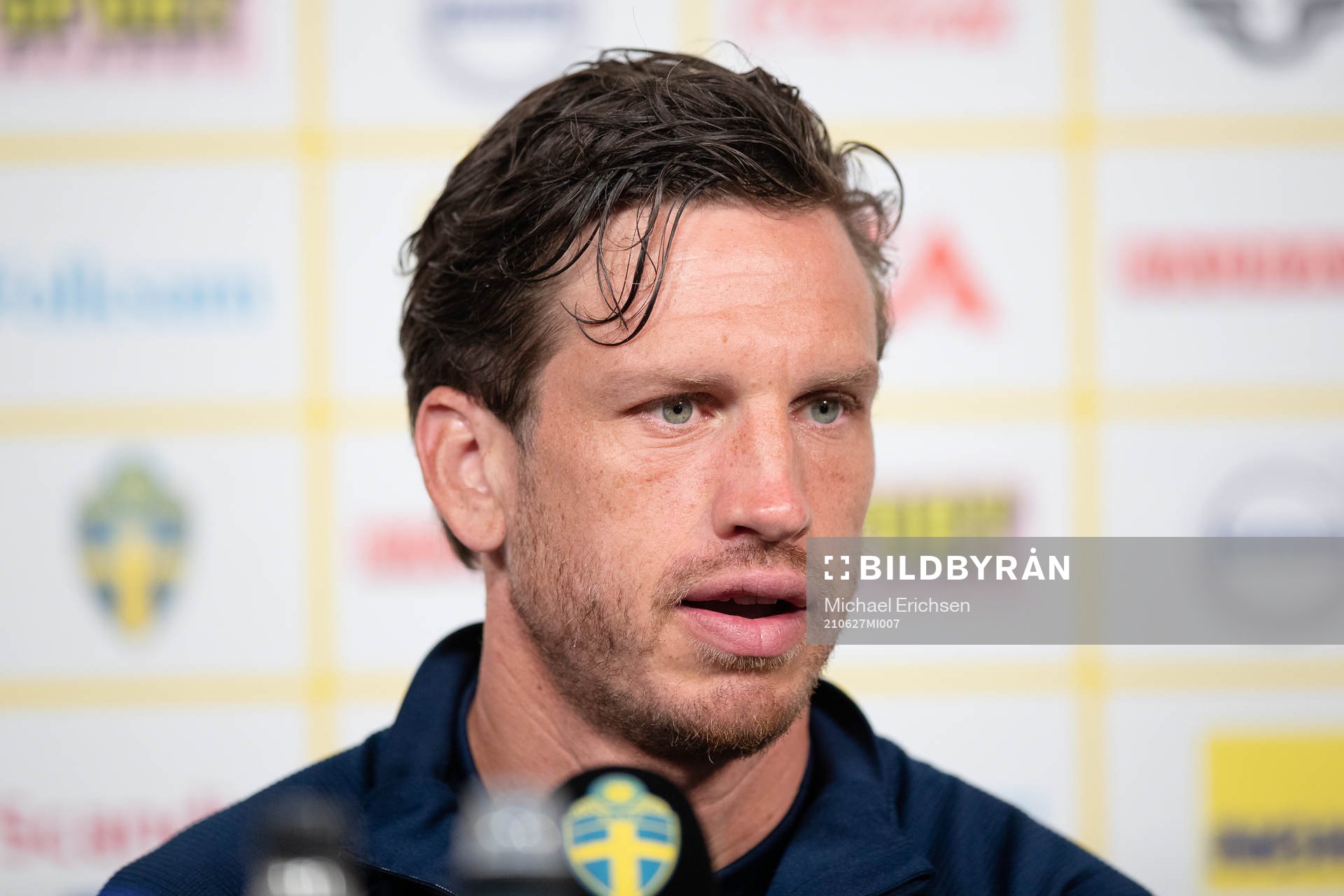 Gustav Svensson of the Swedish national football team at a