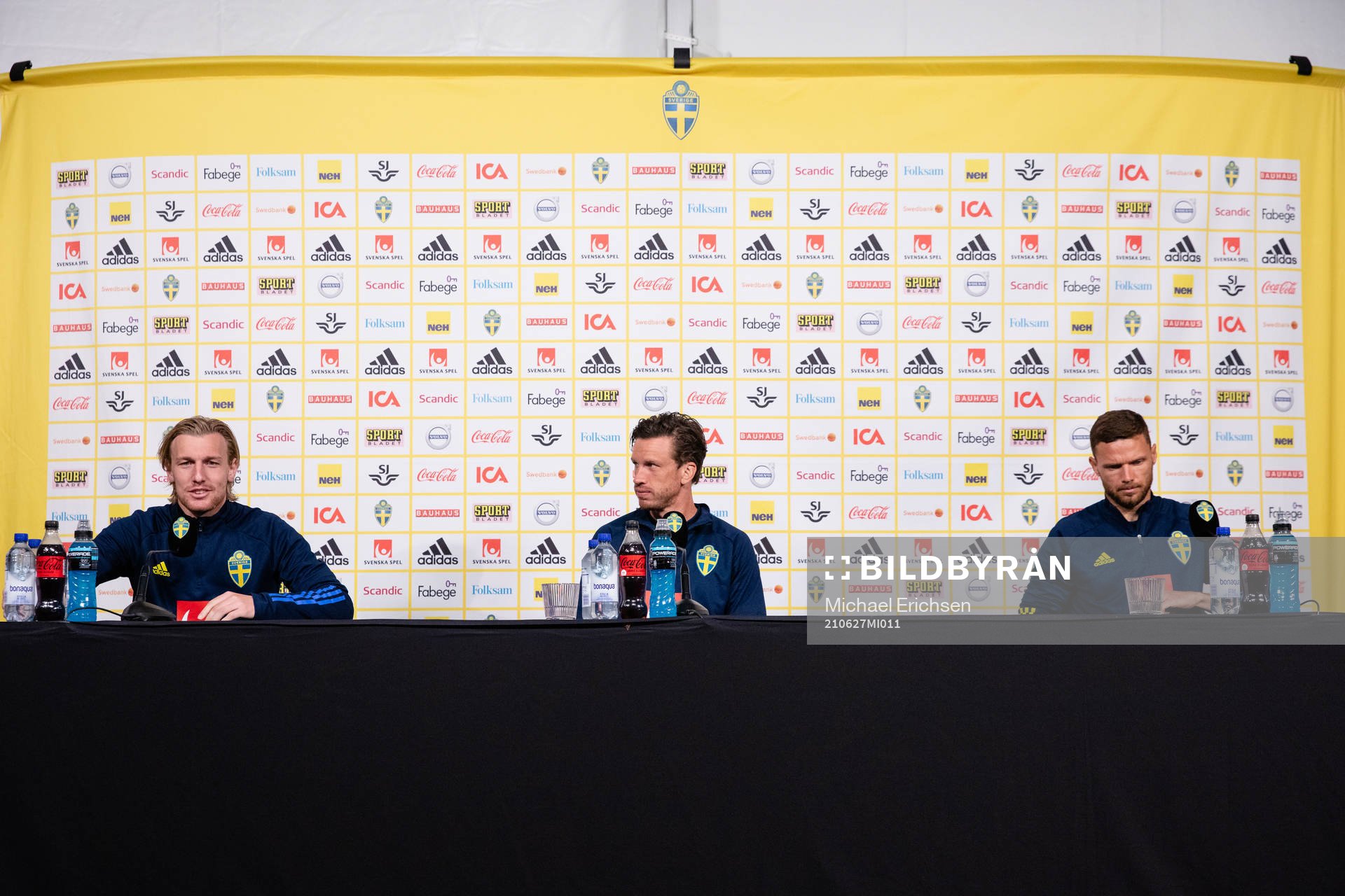 Emil Forsberg, Gustav Svensson and Marcus Berg of the