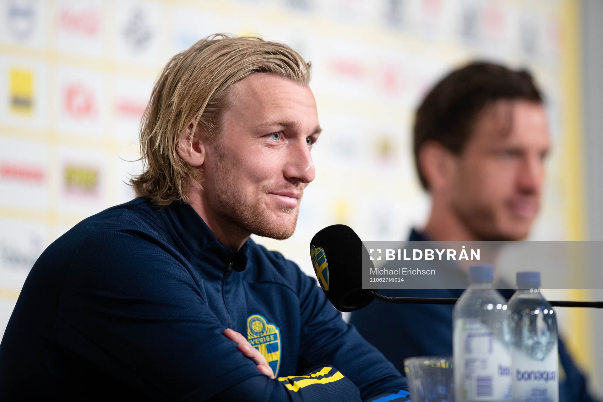 Emil Forsberg of the Swedish national football team at a press conference during the UEFA Euro 2020 Football Championship on June 27, 2021 in Gothenburg.