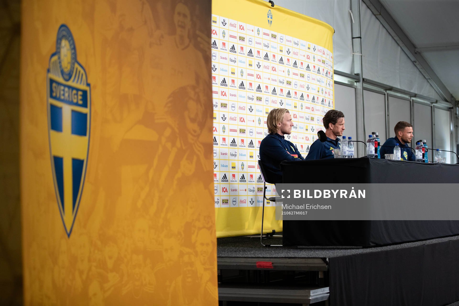 Emil Forsberg, Gustav Svensson and Marcus Berg of the
