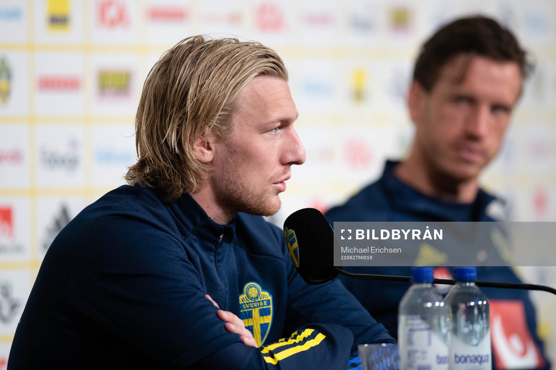 Emil Forsberg and Gustav Svensson of the Swedish national