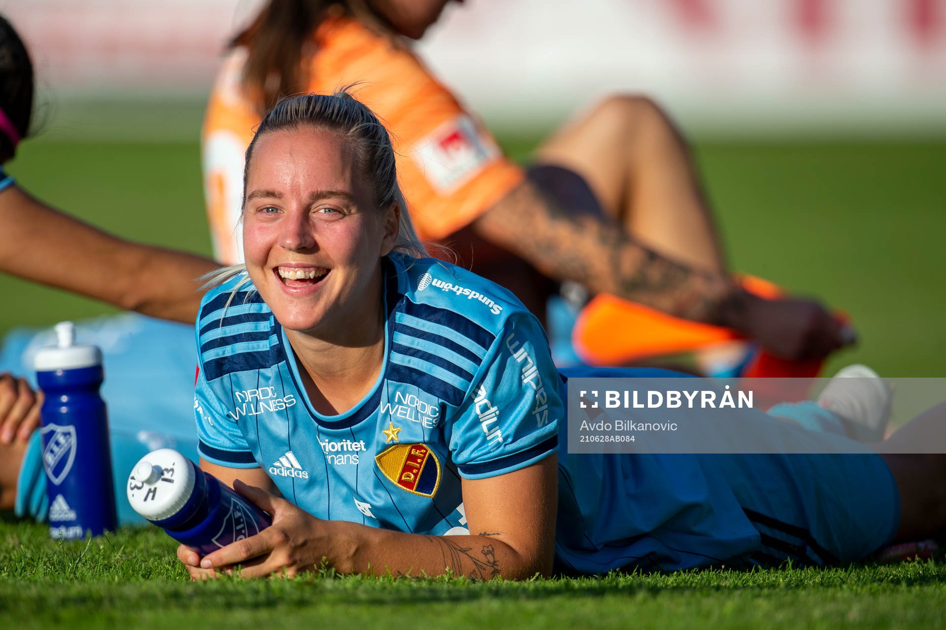 Djurgårdens Fanny Lång under fotbollsmatchen i Damallsvenskan mellan Vittsjö och Djurgården den 28 juni 2021 i Vittsjö. 