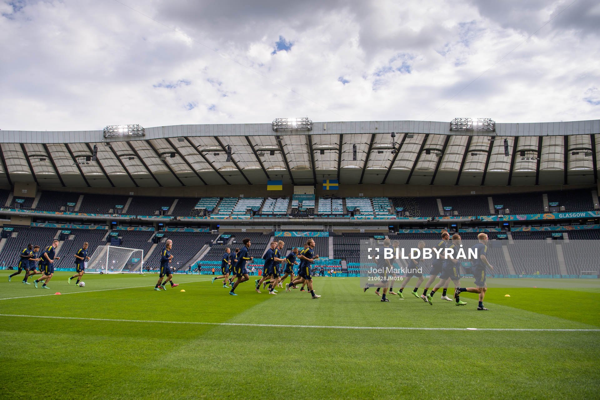 Players of the Swedish national football team at a training