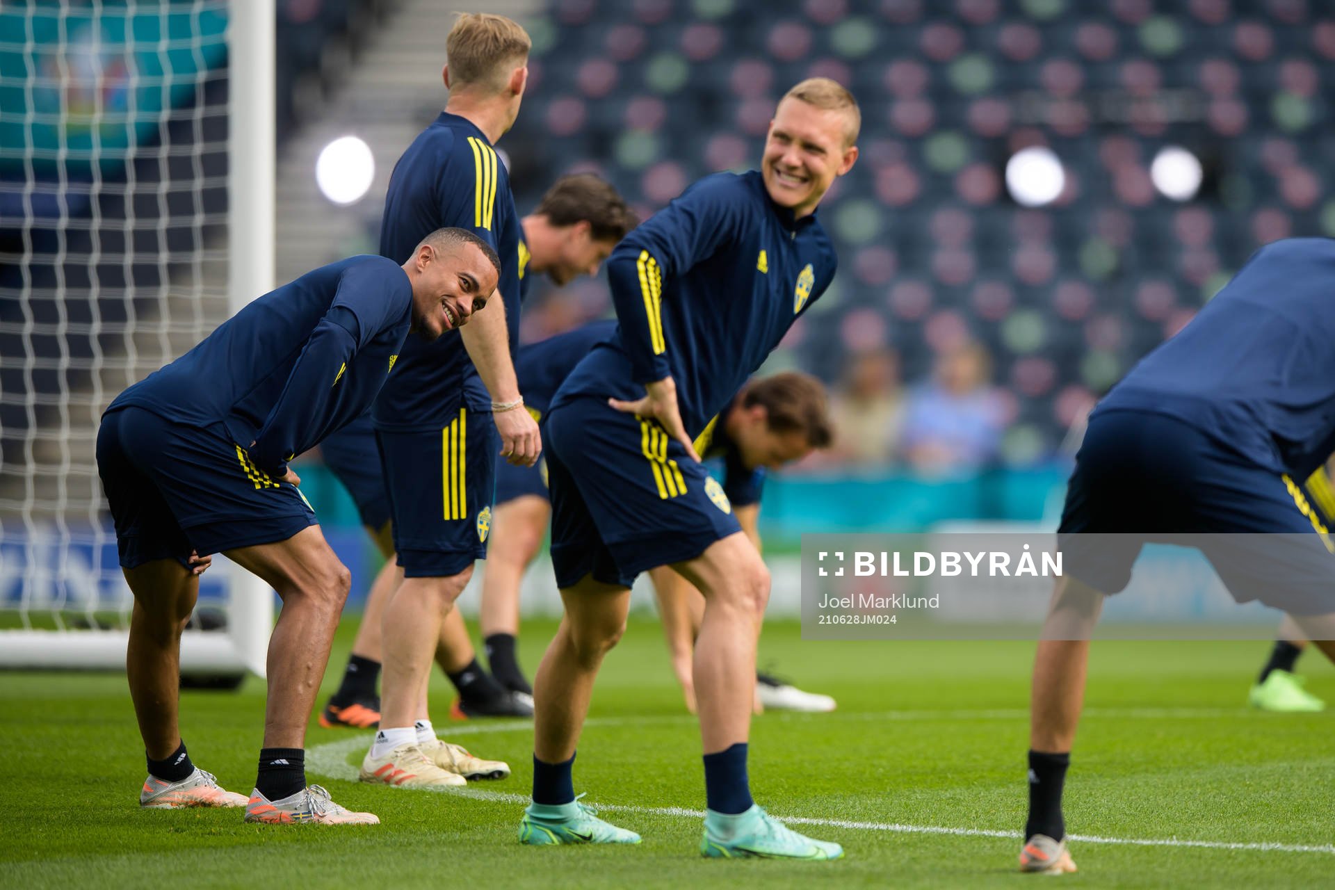 Robin Quaison of the Swedish national football team at a