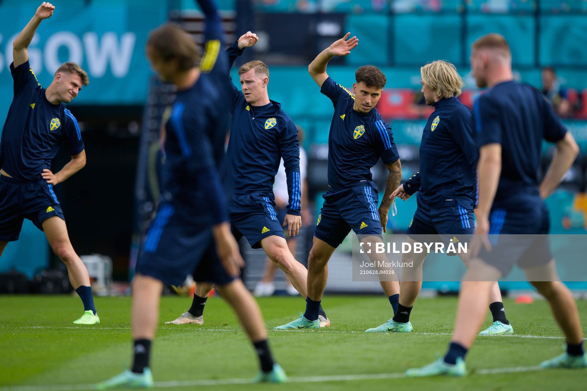 Emil Krafth, Jordan Larsson and Emil Forsberg of the