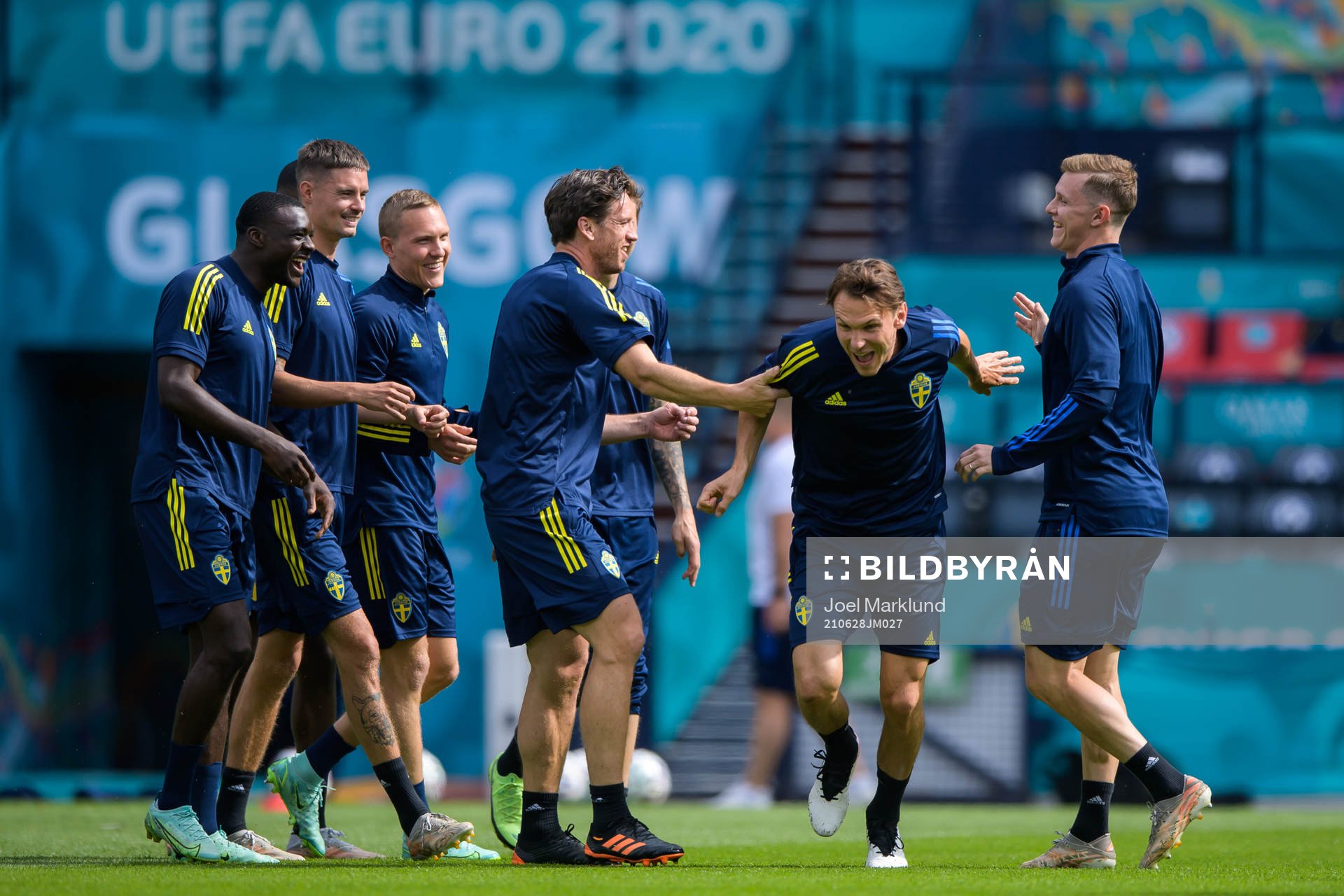 Albin Ekdal of the Swedish national football team running