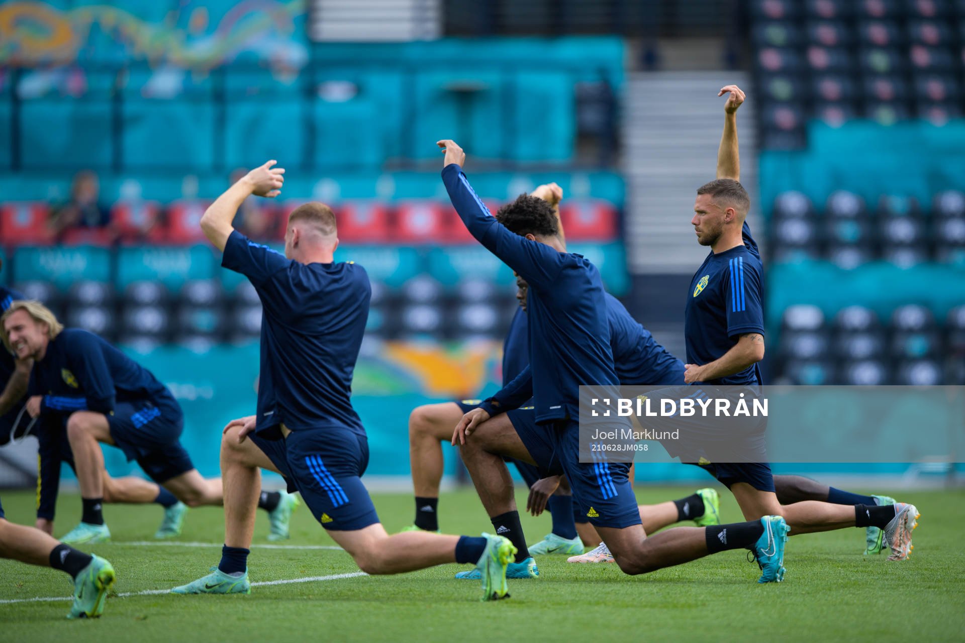Marcus Berg of the Swedish national football team at a training session during the UEFA Euro 2020 Football Championship on June 28, 2021 in Glasgow.