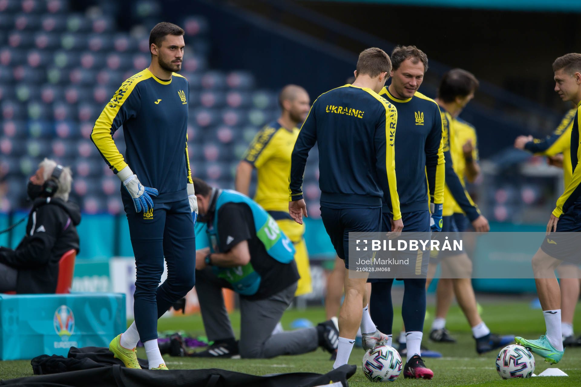 Goalkeeper Georgiy Bushchan of the Ukrainian national