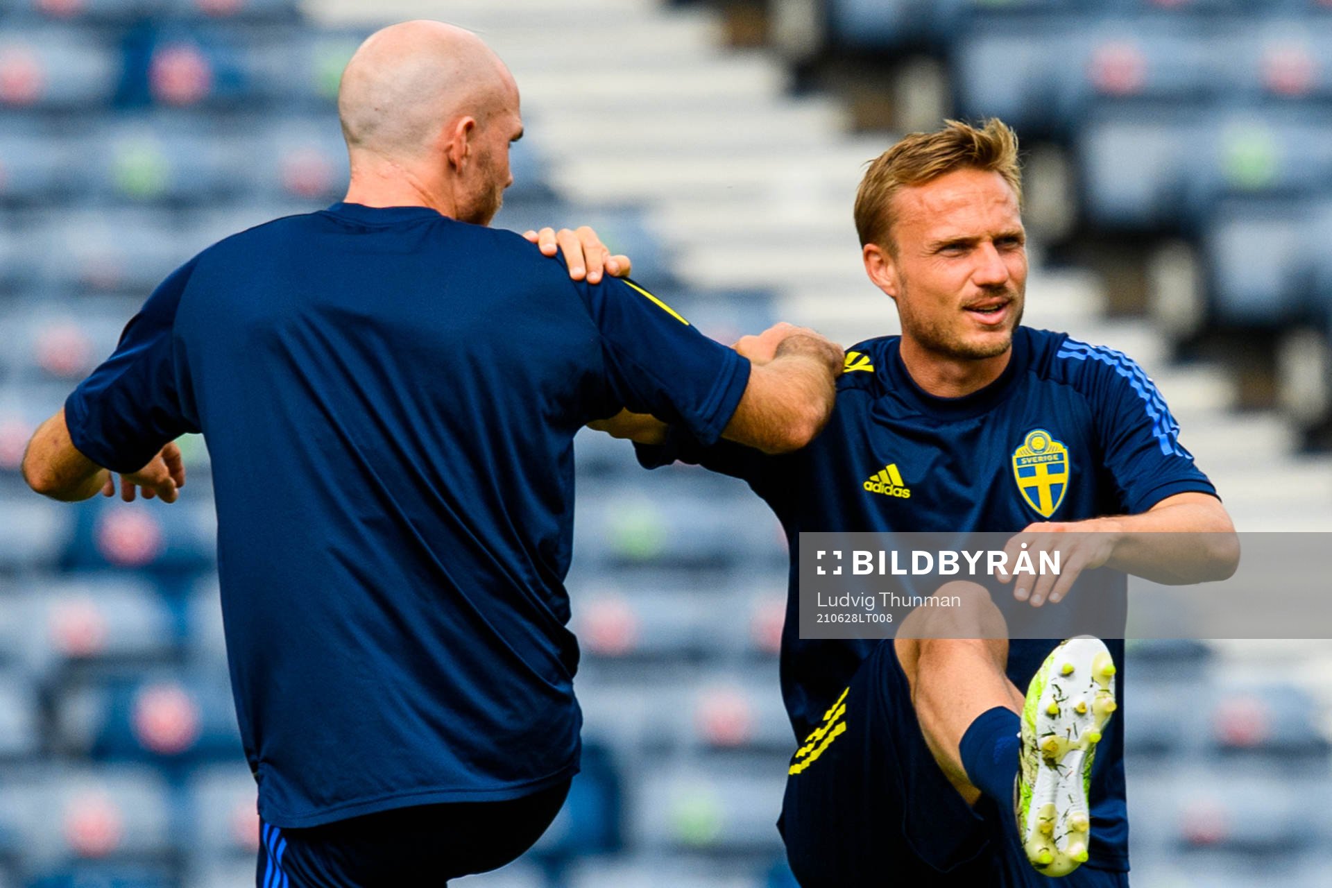 Pierre Bengtsson of the Swedish national football team at a