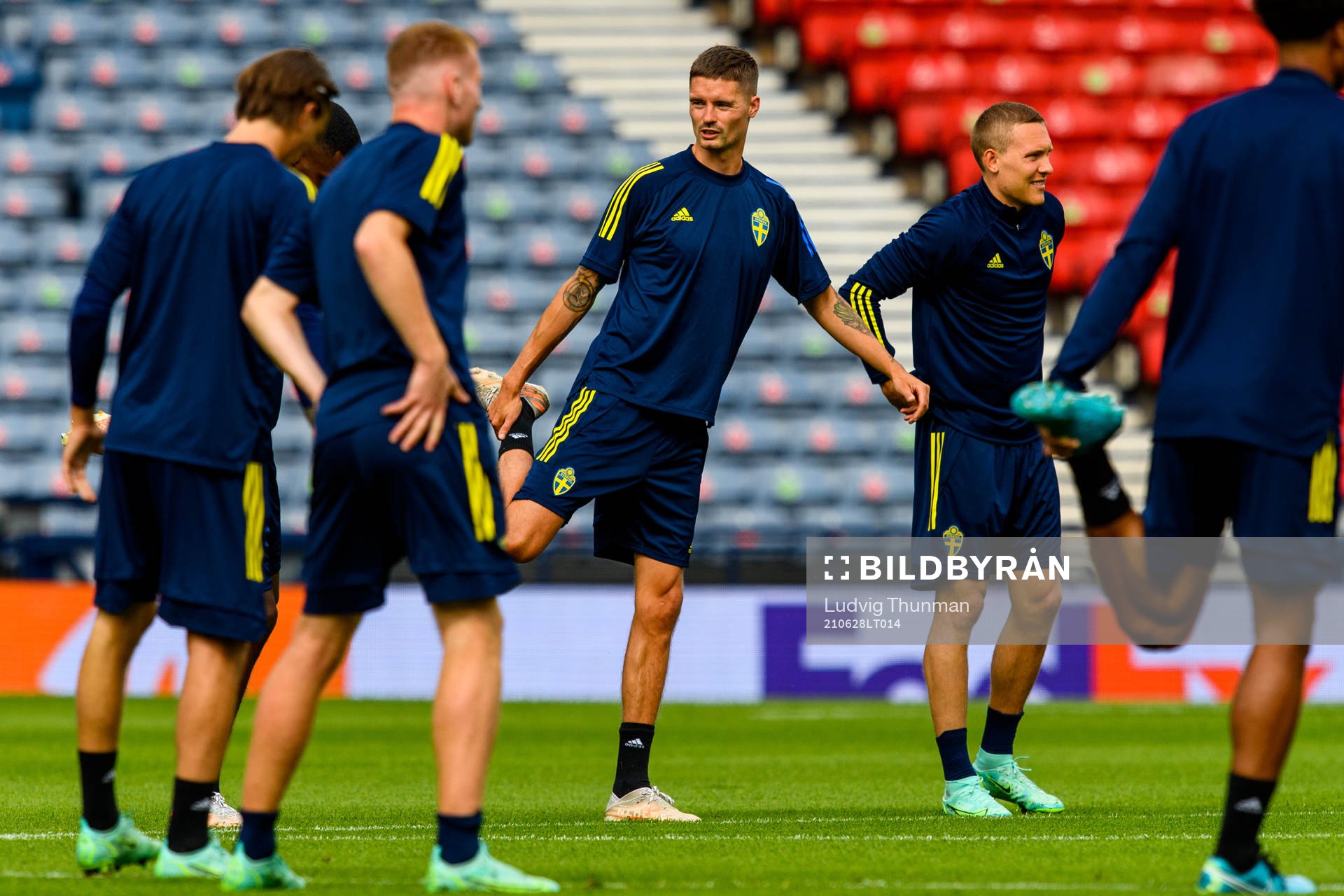 Mikael Lustig of the Swedish national football team at a