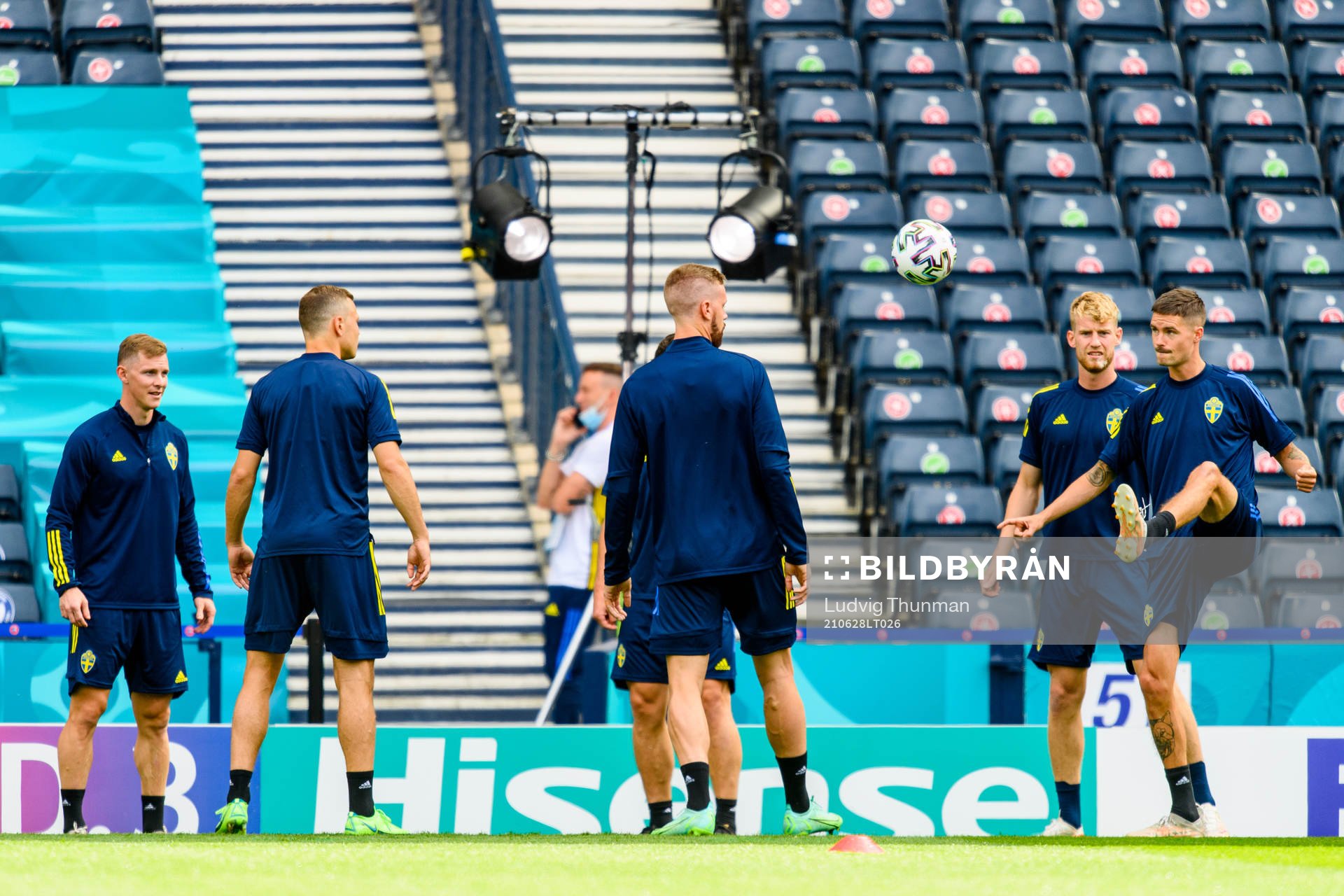 Emil Krafth, Filip Helander and Mikael Lustig of the