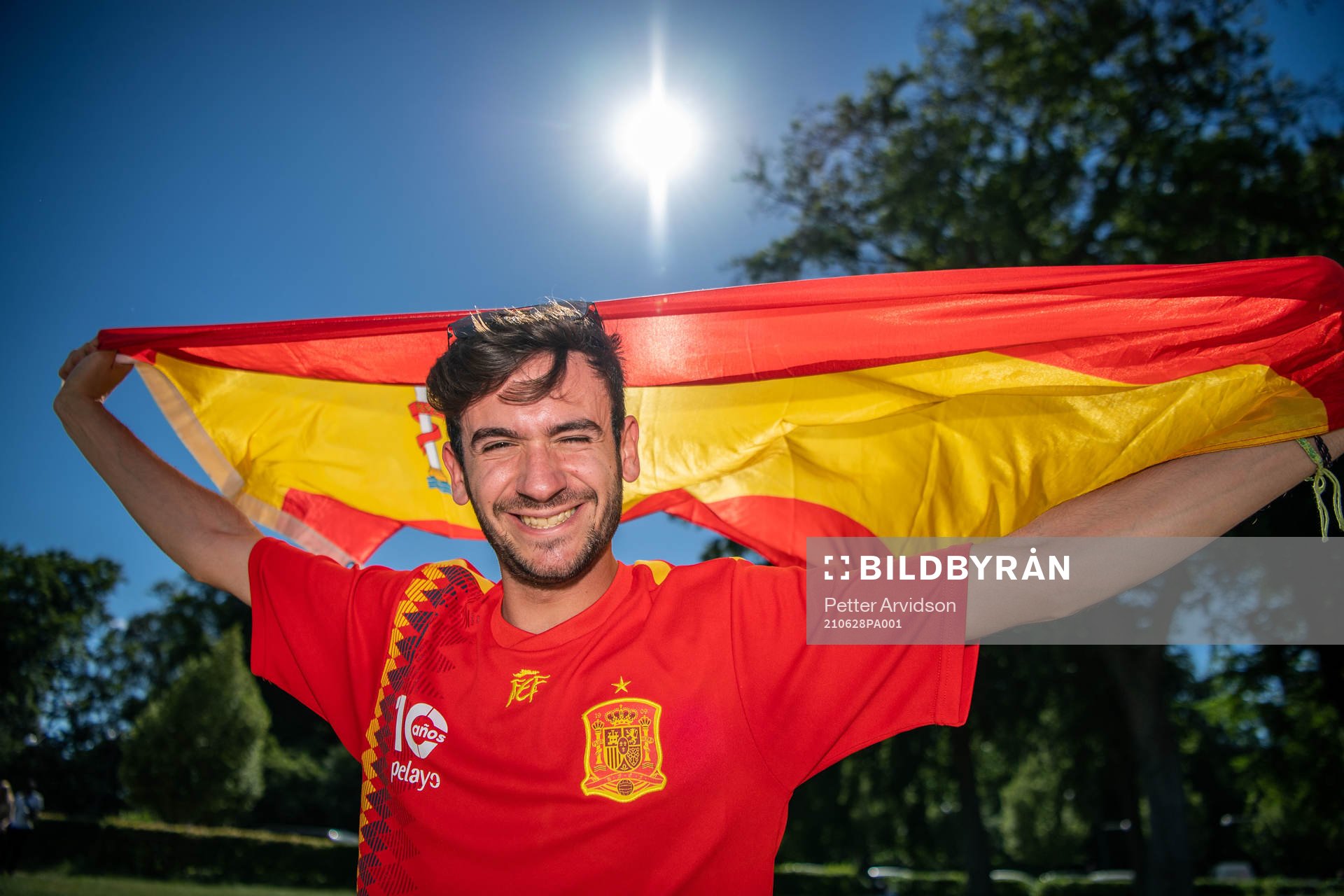 Fan of Spain ahead  the UEFA Euro 2020 Football