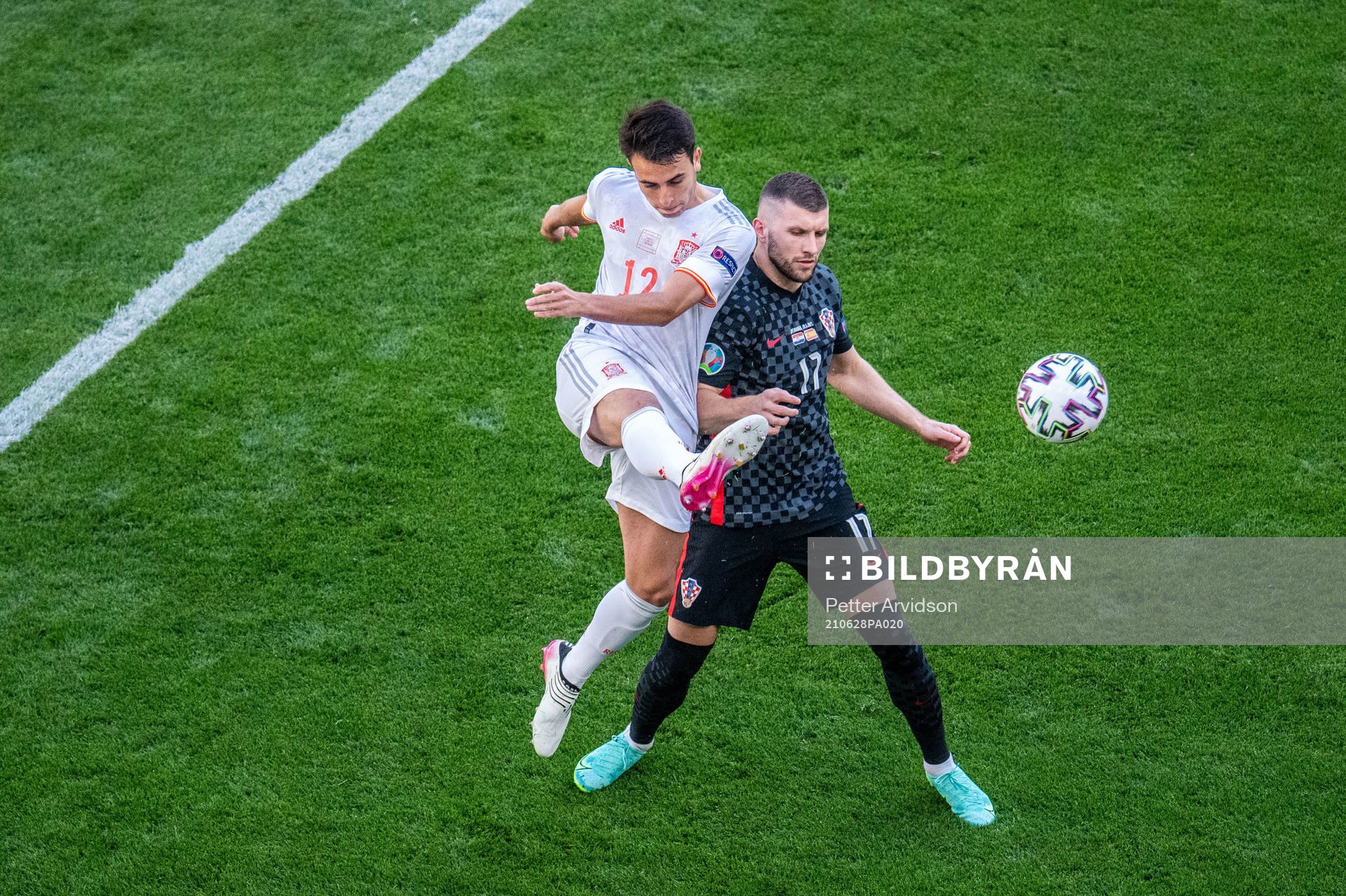 Eric Garcia of Spain and Ante Rebic of Croatia