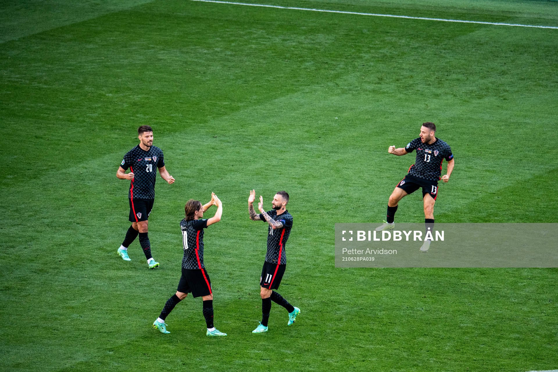 Luka Modric, Marcelo Brozovic, Bruno Petkovic and Nikola
