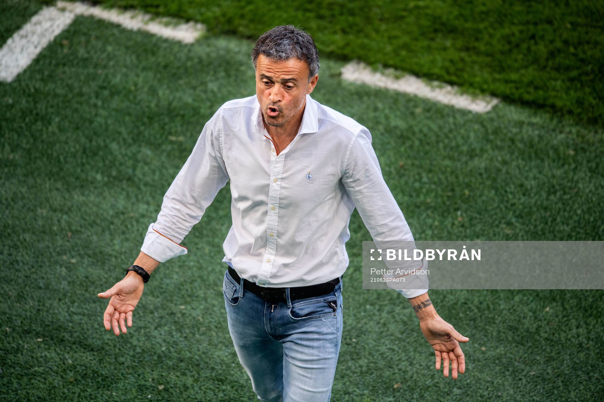 Luis Enrique, head coach of Spain during the UEFA Euro 2020 Football Championship round of 16 match between Croatia and Spain on June 28, 2021 in Copenhagen. 