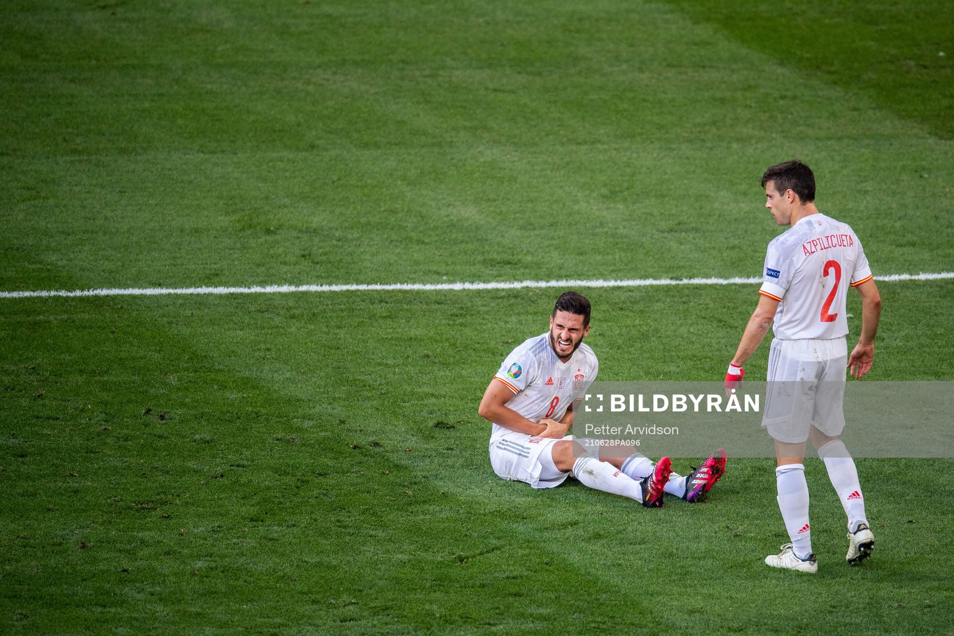 Koke Koke of Spain in pain
