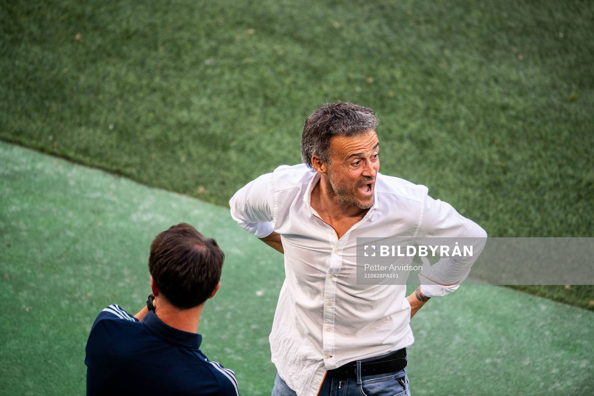 Luis Enrique, head coach of Spain celebrates 1-3