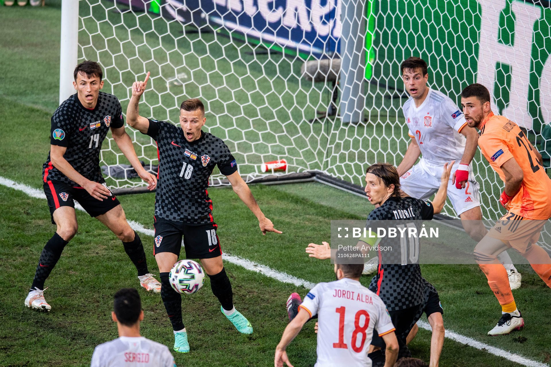 Ante Budimir, Misalv Orsic and Luka Modric of Croatia