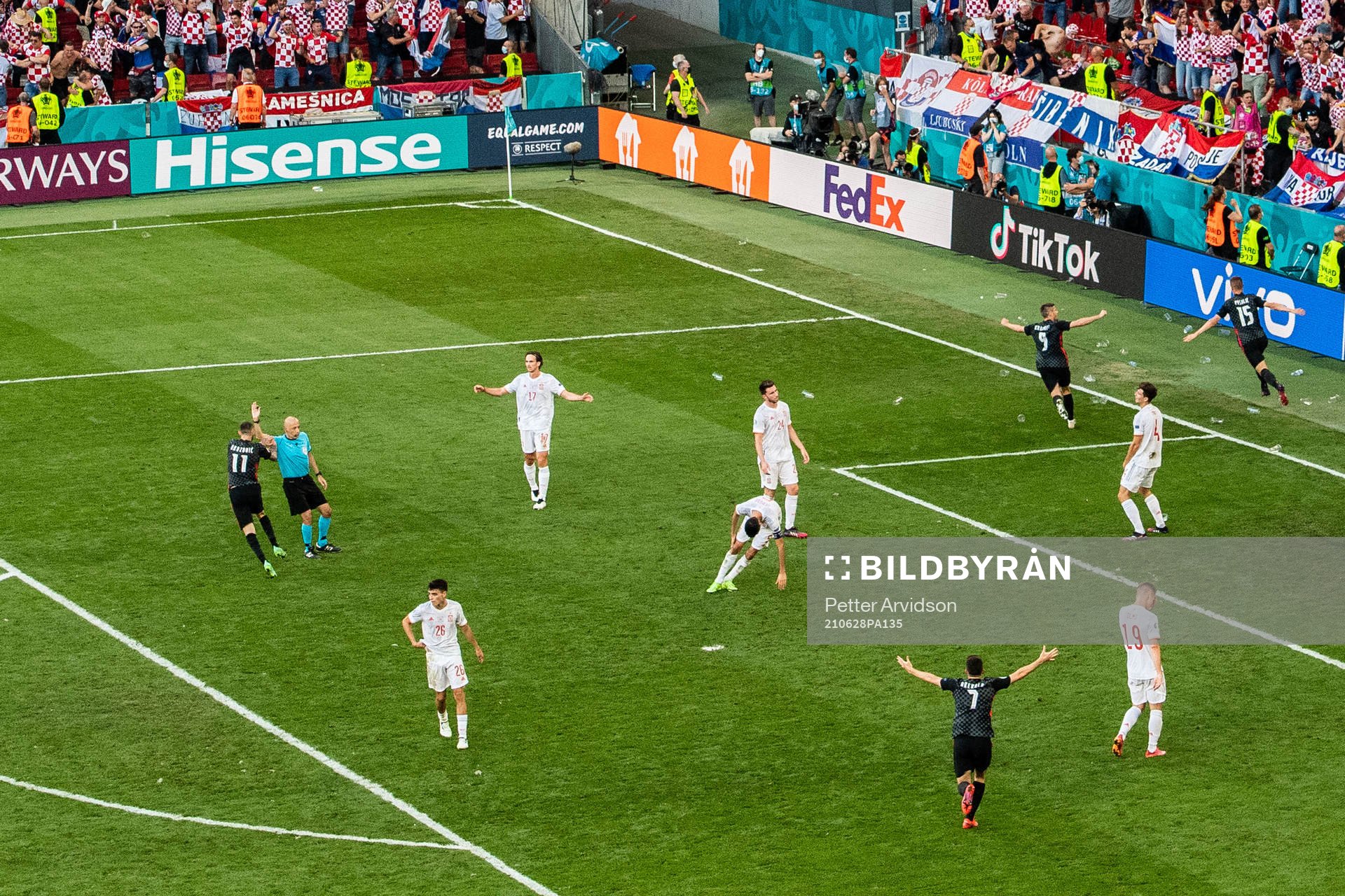 Mario Pasalic  of Croatia celebrates scoring 3-3