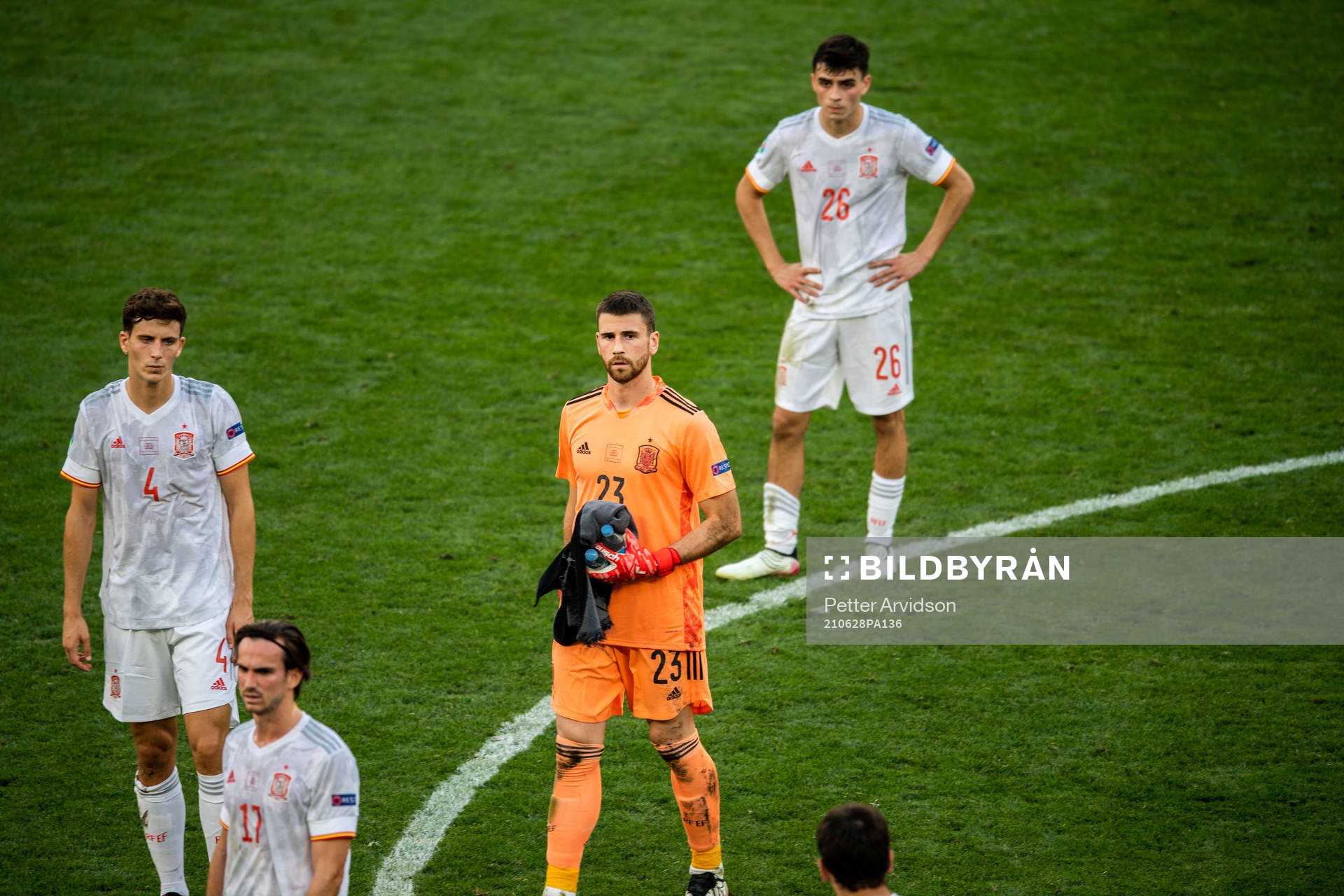 Pau Torres, Fabian Ruiz, goalkeeper Unai Simon and Pedri