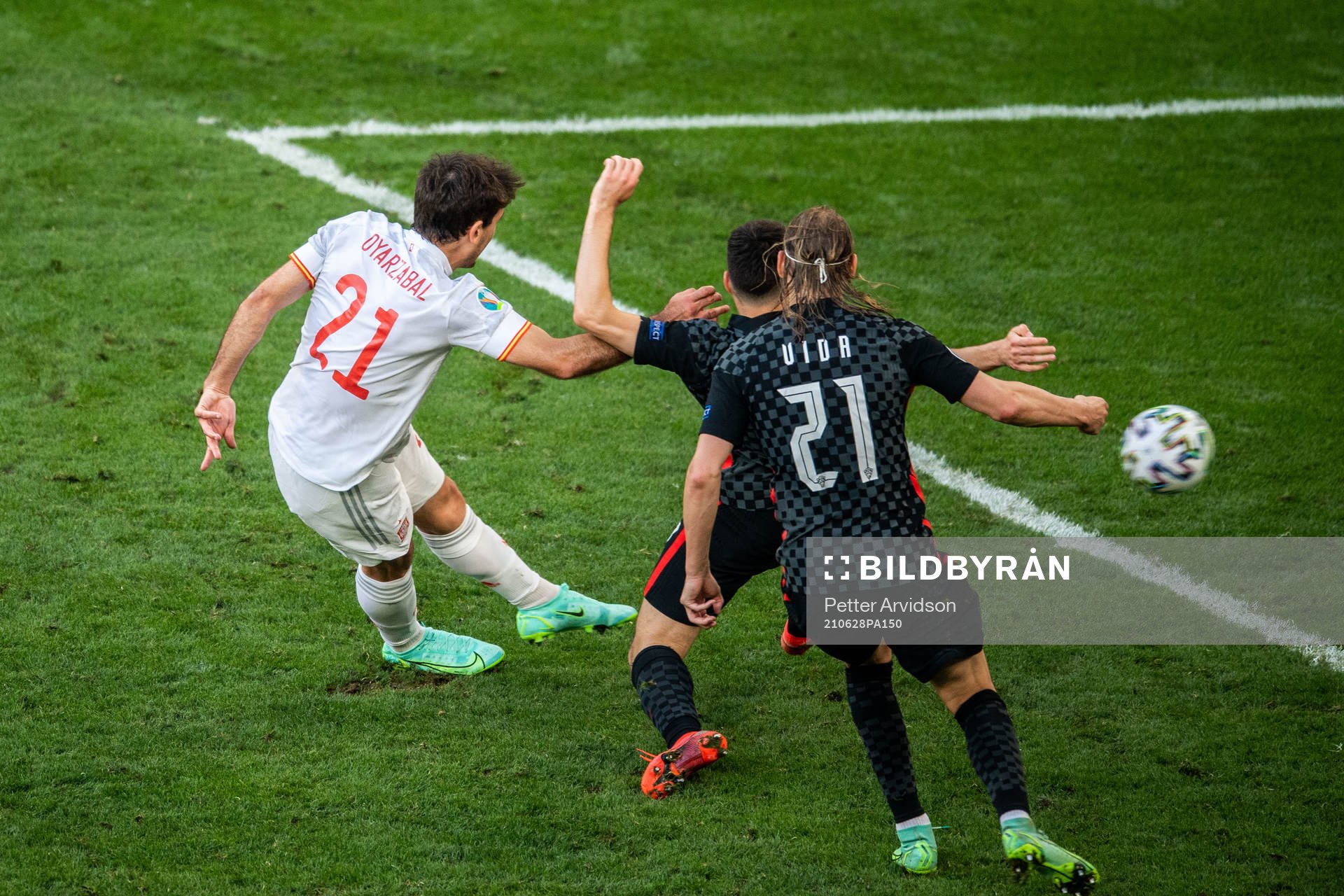 Mikel Oyarzabal of Spain scores 3-5