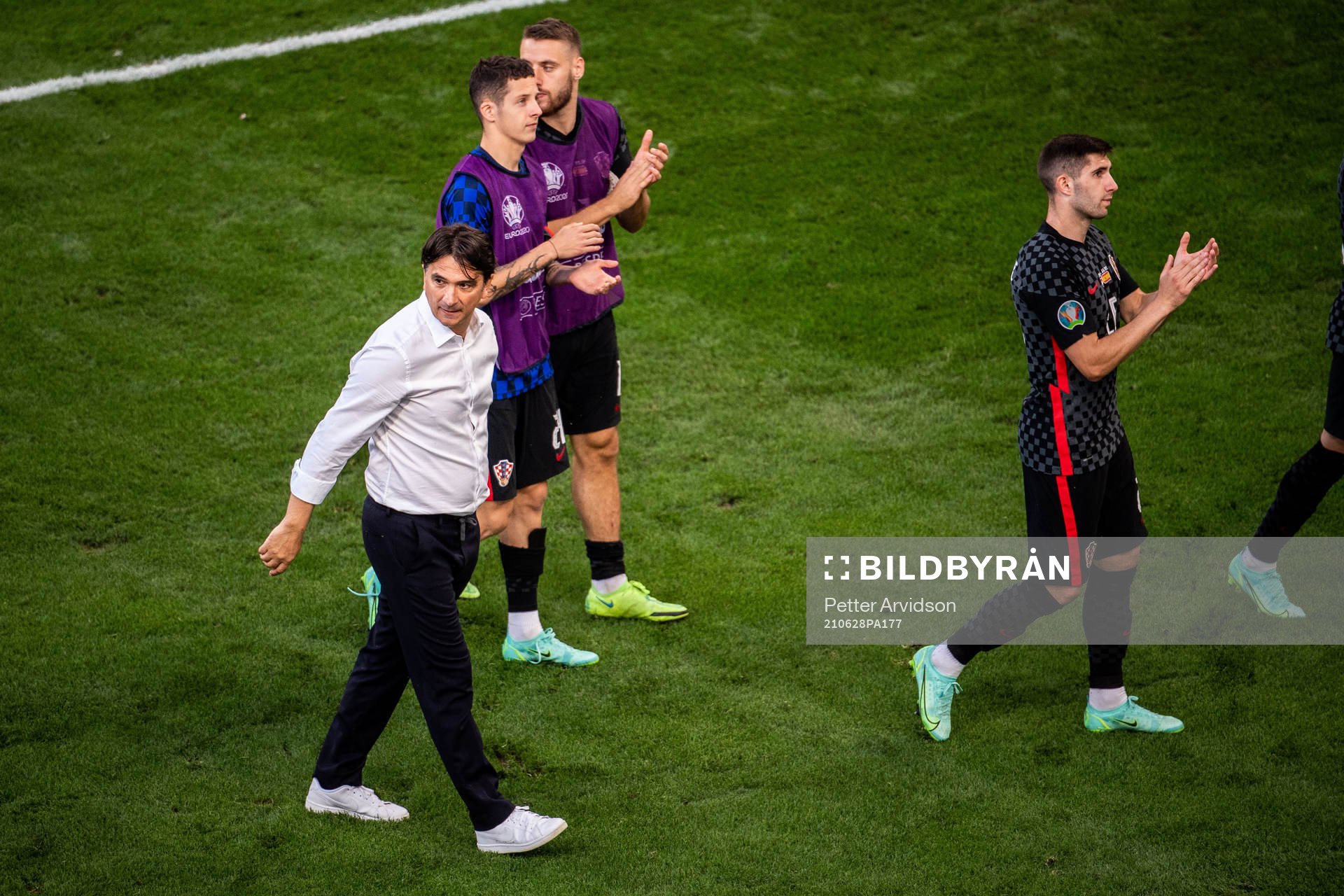 Zlatko Dalic, head coach of Croatia looks dejected