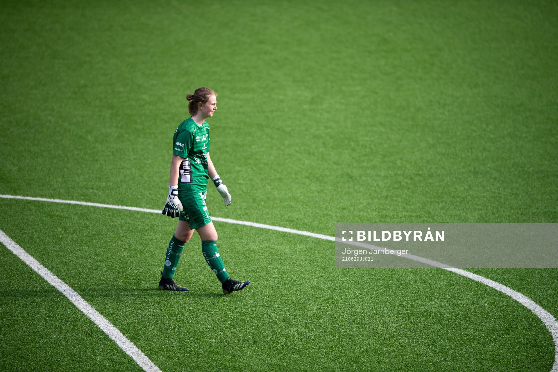 Elfsborgs målvakt Lia Viking under fotbollsmatchen i division 3 västra mellan Elfsborg och Brämhult den 29 juni 2021 i Borås. 
