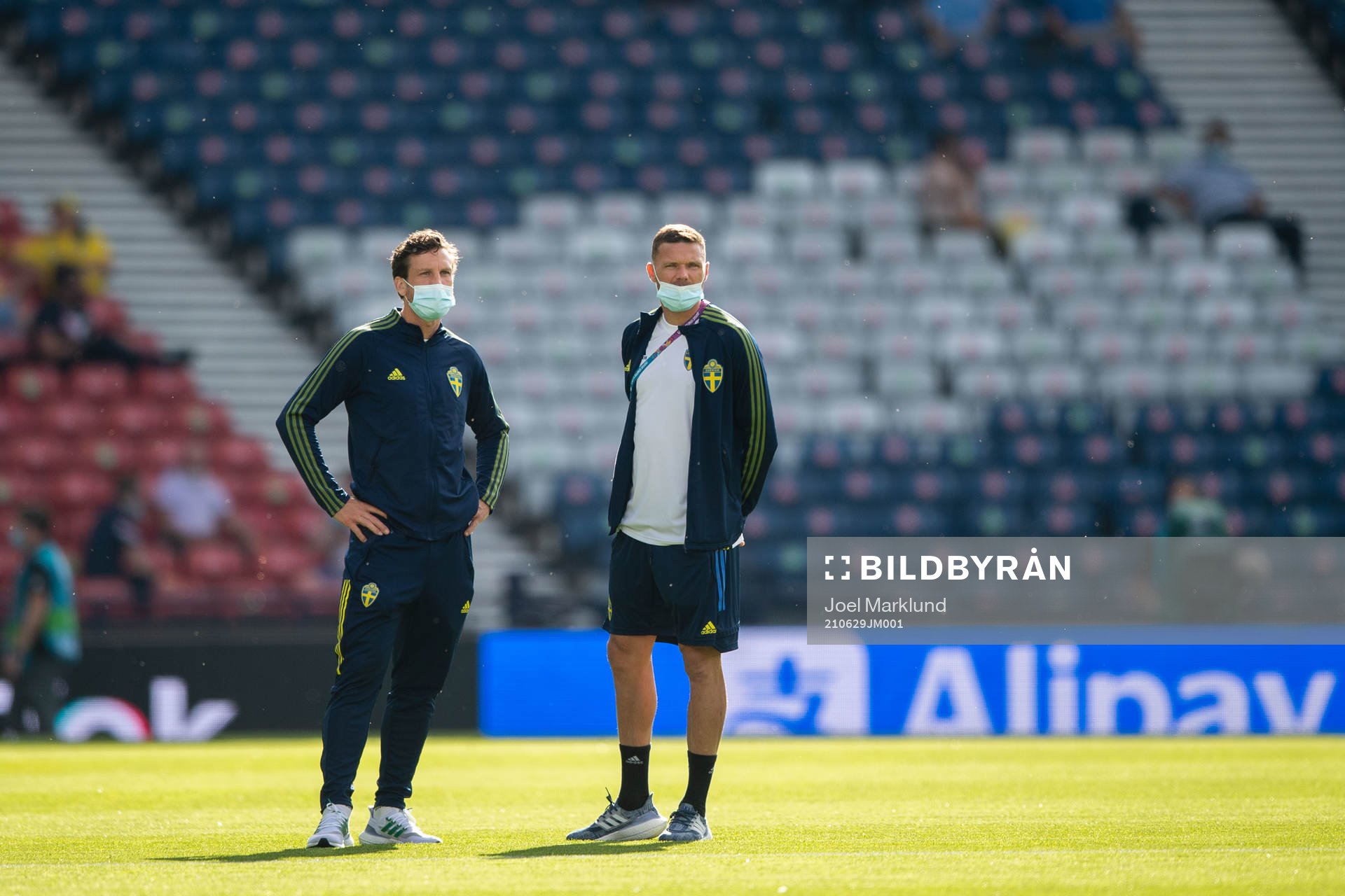 Gustav Svensson and Marcus Berg of Sweden