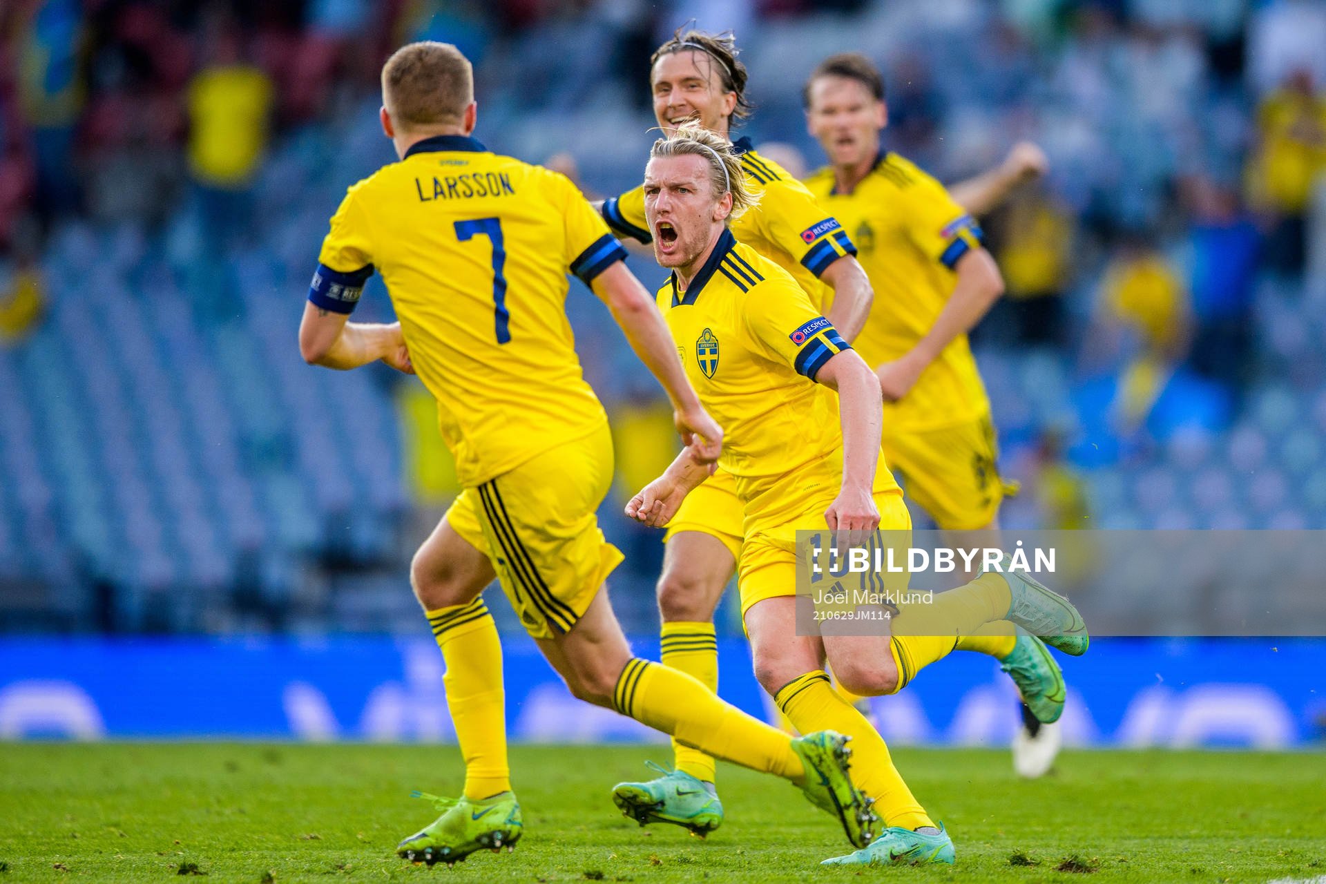 Emil Forsberg of Sweden celebrates
