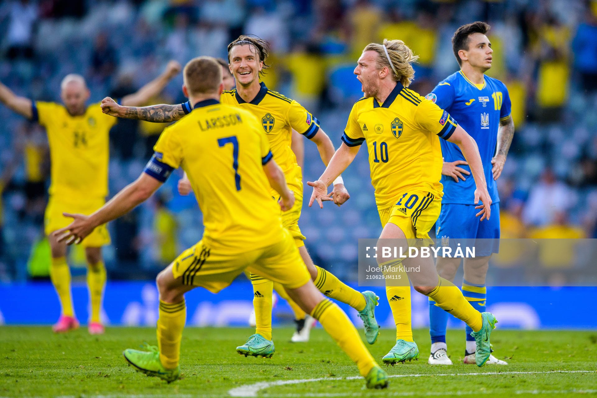 Sebastian Larsson, Kristoffer Olsson and Emil Forsberg of