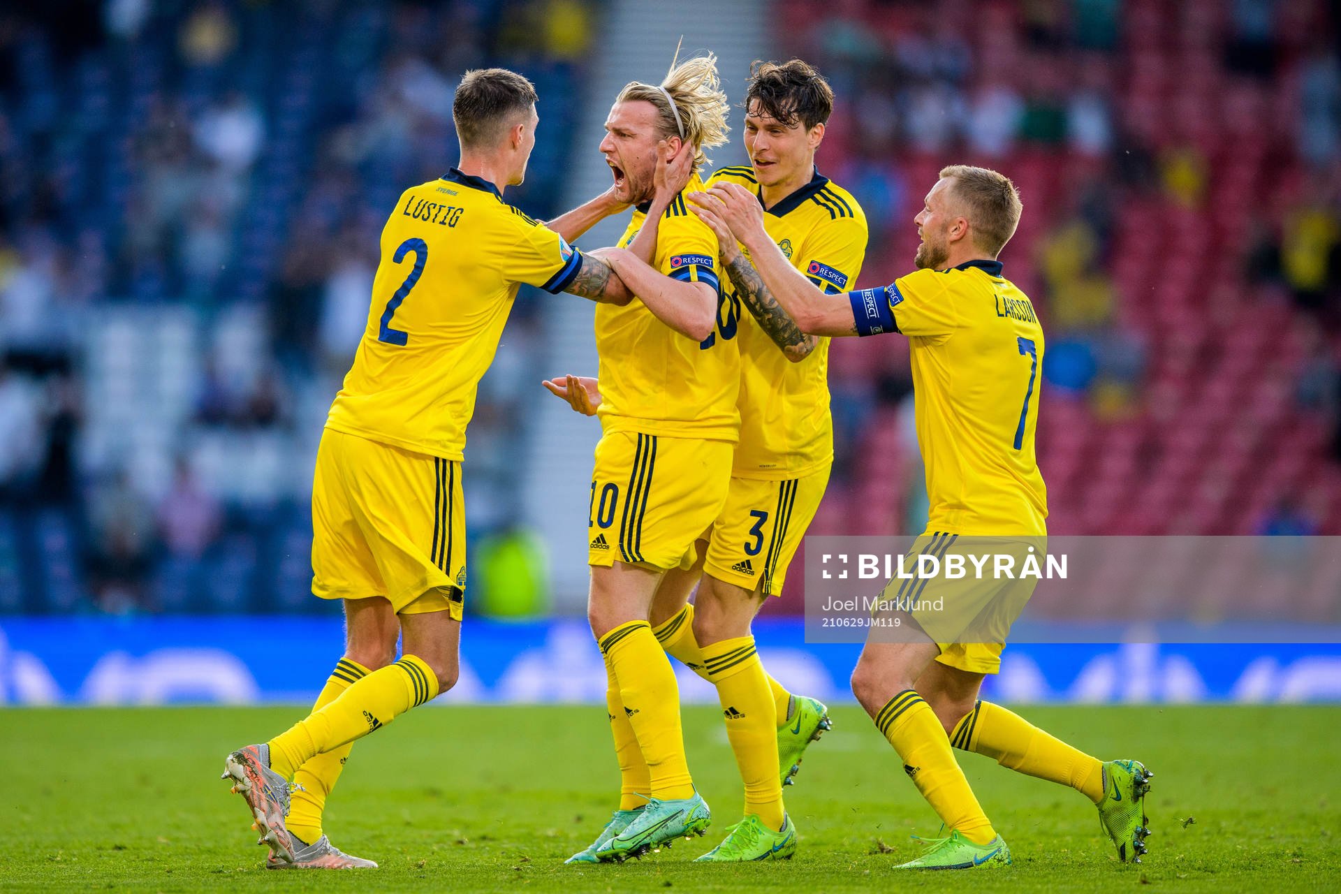 Mikael Lustig, Emil Forsberg, Victor Nilsson Lindelöf and