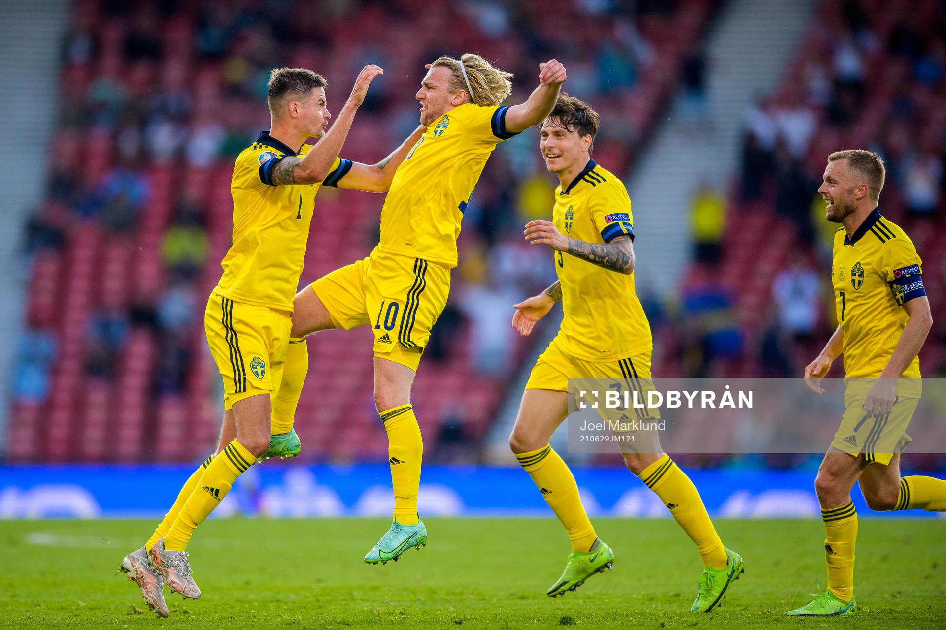 Mikael Lustig, Emil Forsberg, Victor Nilsson Lindelöf and