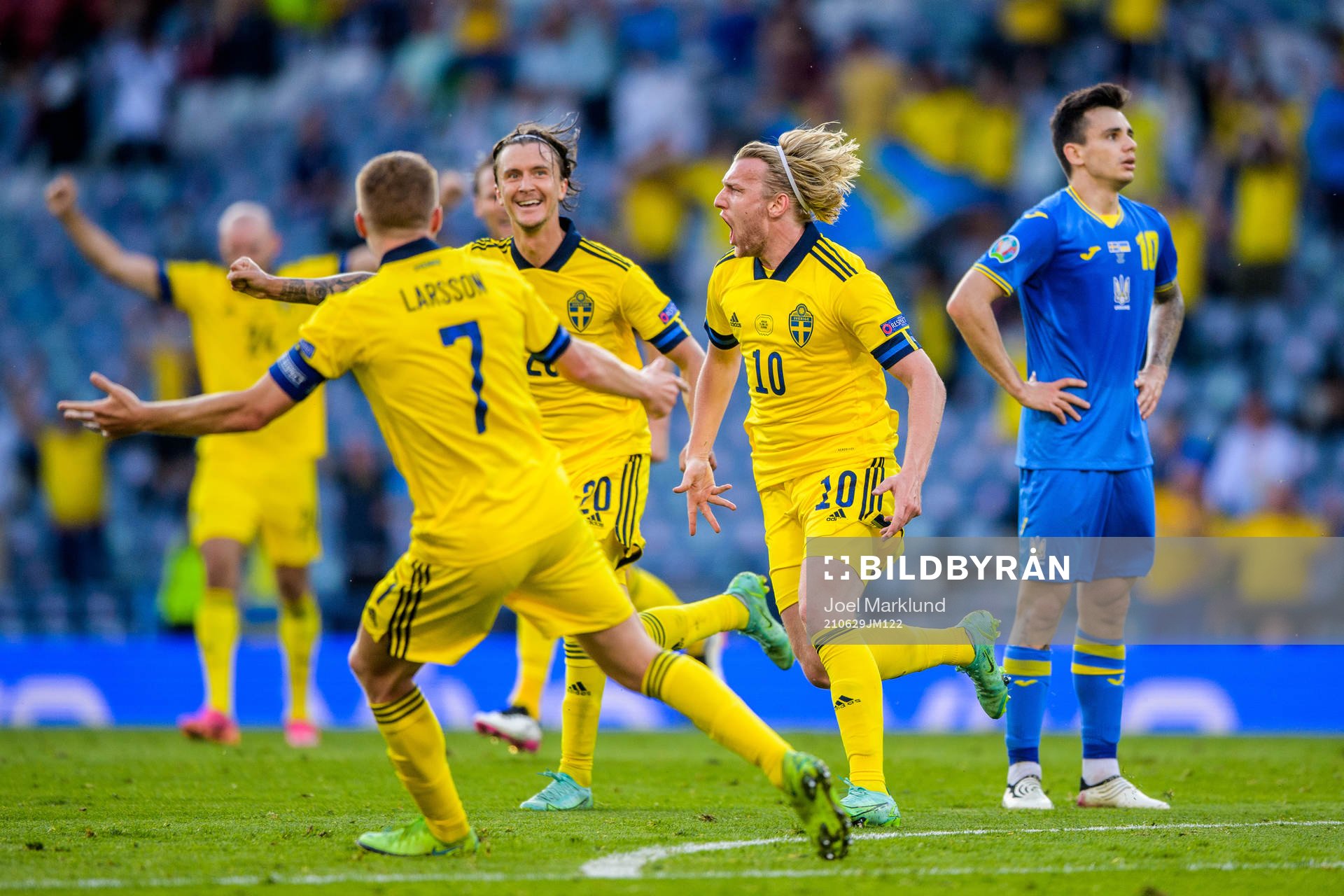 Sebastian Larsson, Kristoffer Olsson and Emil Forsberg of