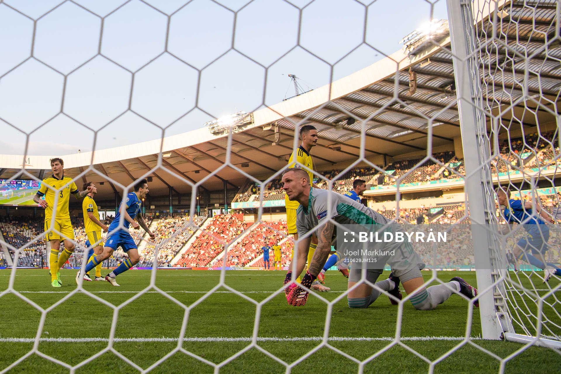 Goalkeeper Robin Olsen of Sweden looks dejected