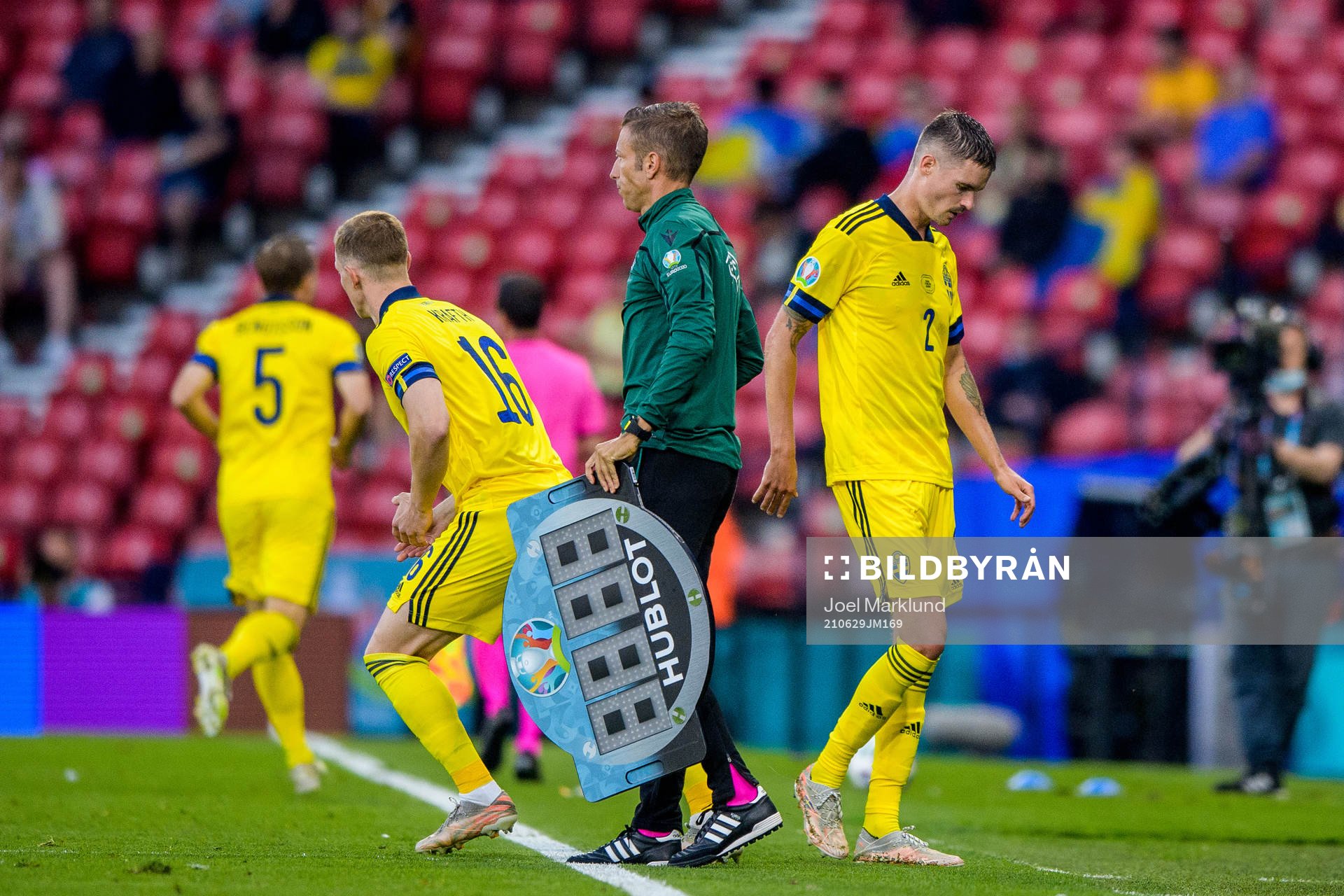 Ludwig Augustinsson is being substituted for Emil Krafth of