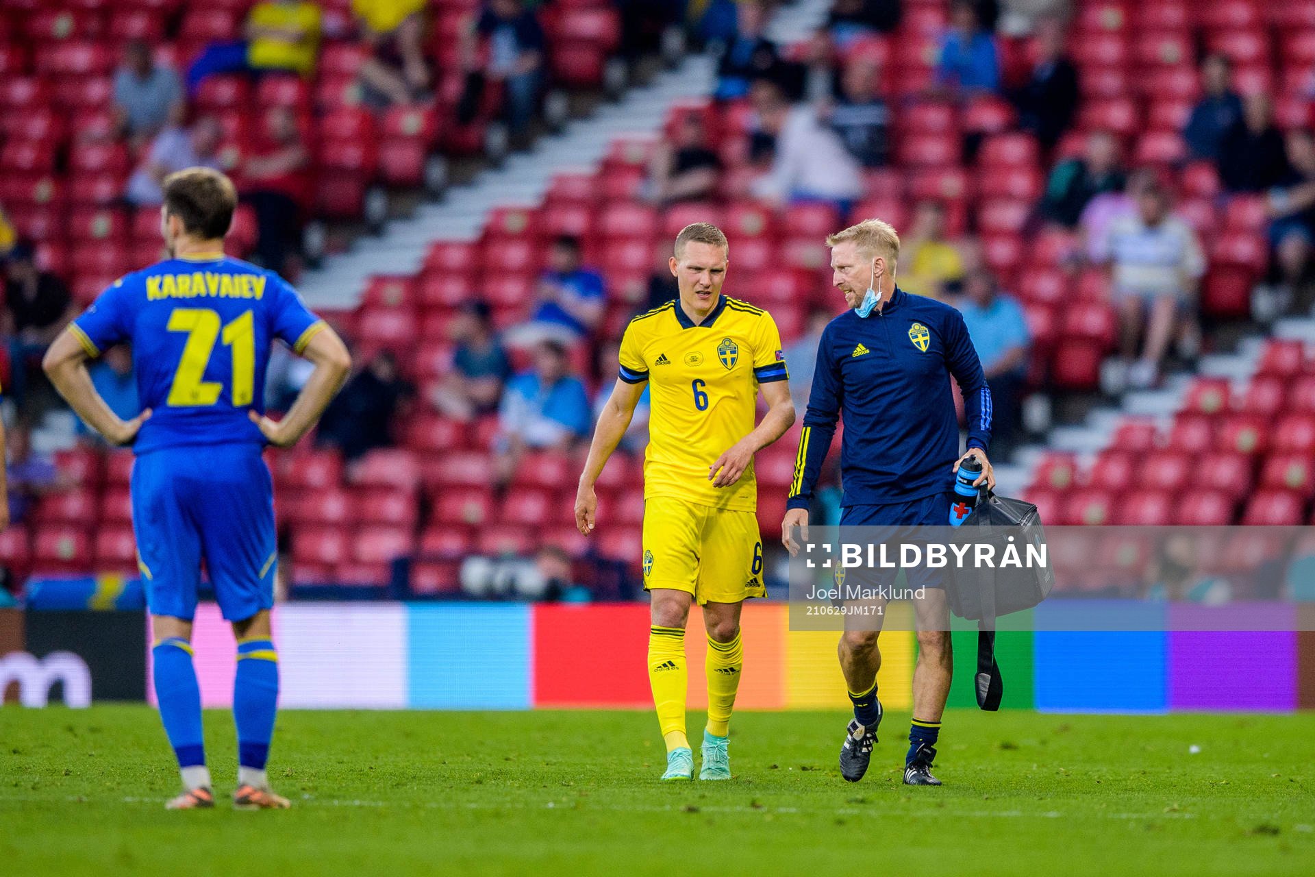Ludwig Augustinsson of Sweden in pain