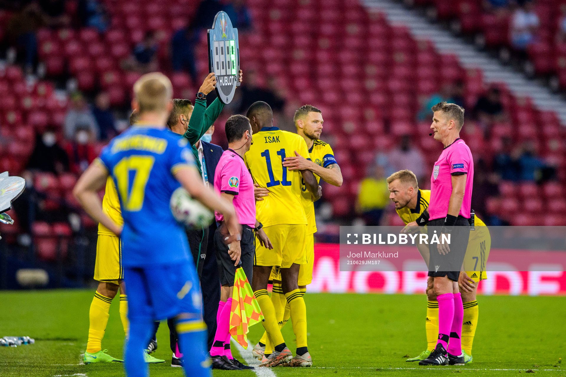 Alexander Isak and Marcus Berg of Sweden