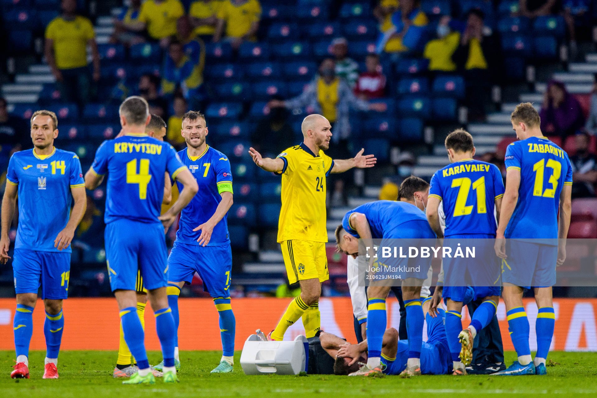 Marcus Danielson of Sweden looks dejected