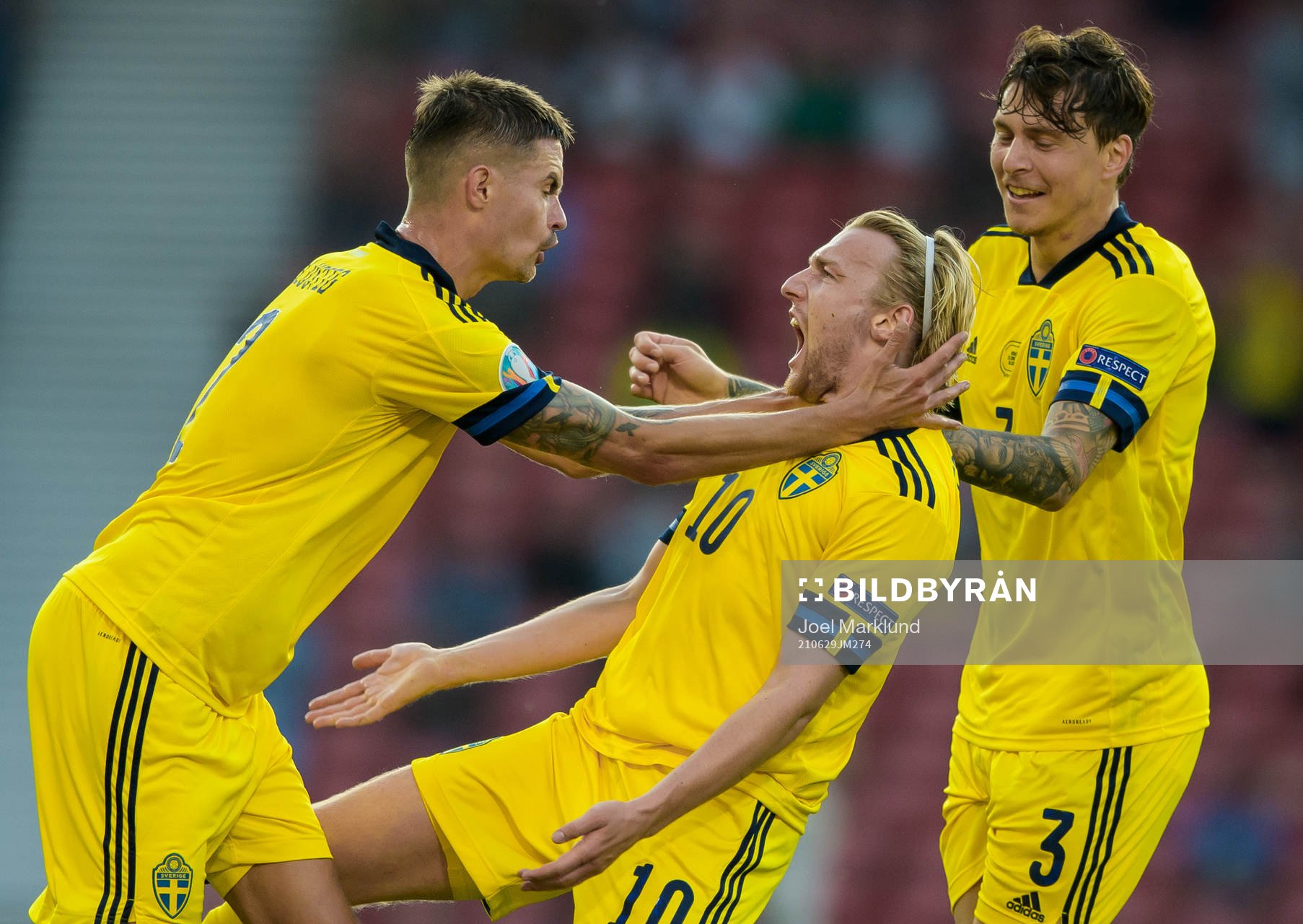 Mikael Lustig, Emil Forsberg and Victor Nilsson Lindelöf