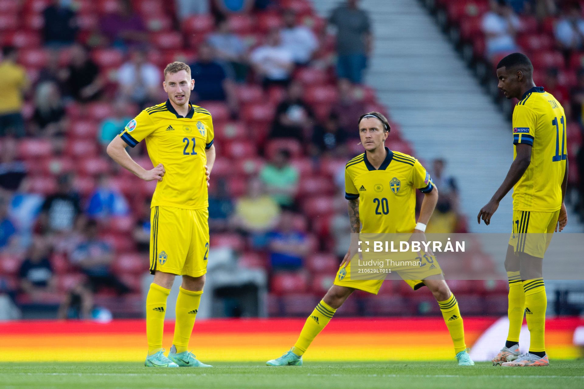Dejan Kulusevski, Kristoffer Olsson and Alexander Isak of