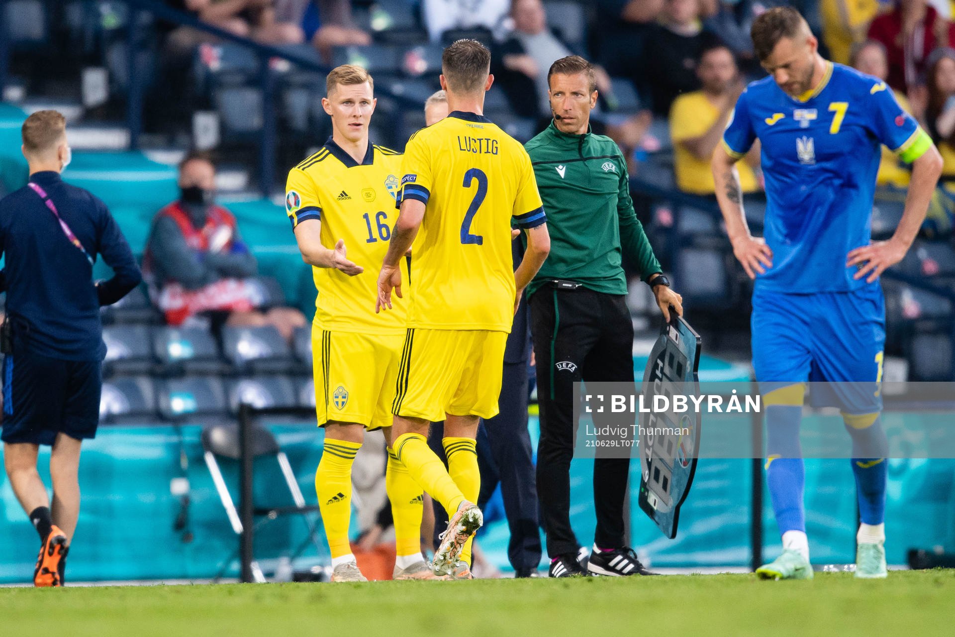 Emil Krafth and Mikael Lustig of Sweden
